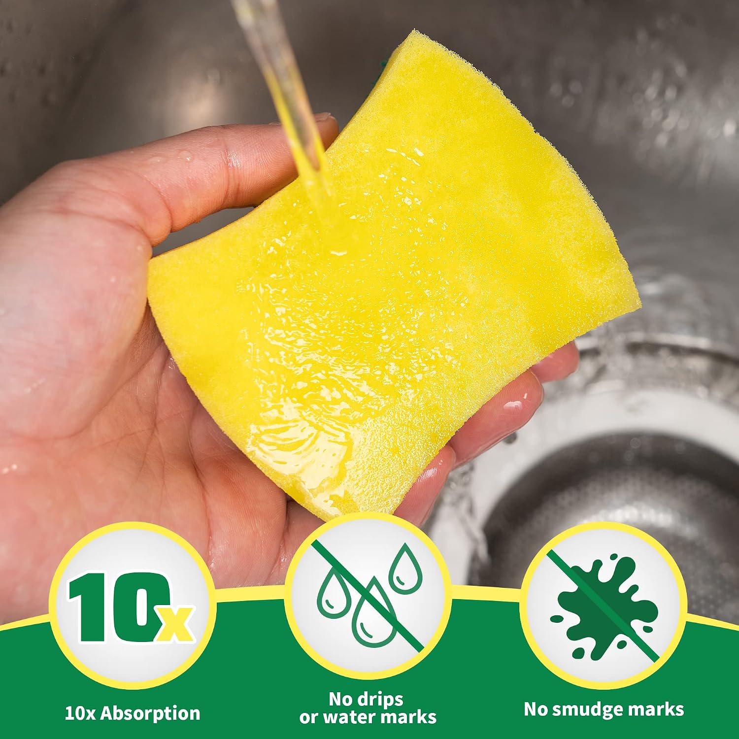 Detalle 2 de HOMERHYME Scrub Pro Heavy-Duty Sponges, 24-Pack, Double-Sided