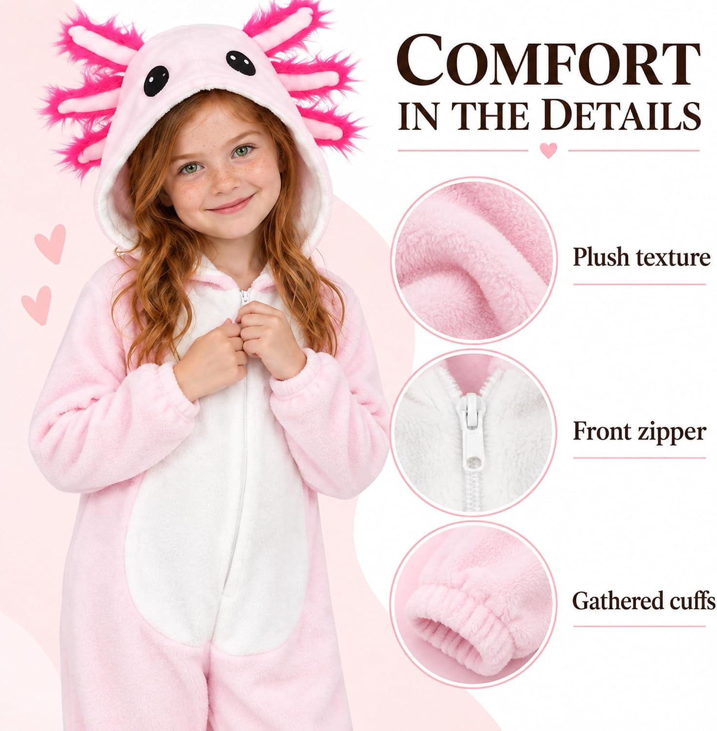 Detalle de Corespe Kids Cat Costume Onesie with Pointed Ears, Tail and Front Zipper