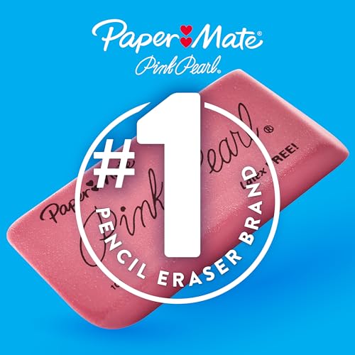 Detalle de Paper Mate Pink Pearl Erasers (12 Count) – Latex-Free, Smudge-Resistant