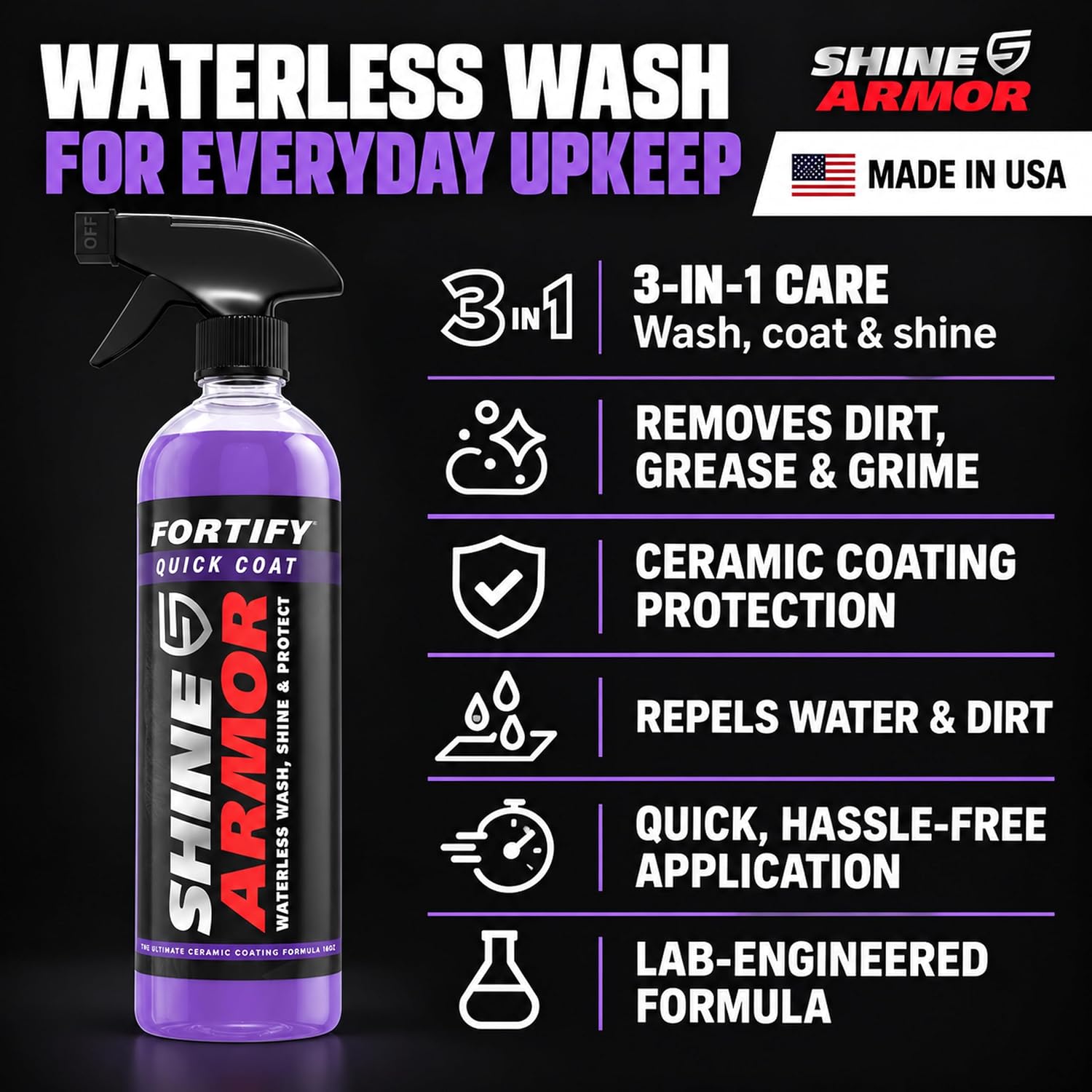 Thumbnail 2 de Shine Armor Fortify Quick Coat 16FlOz Car Wax Spray