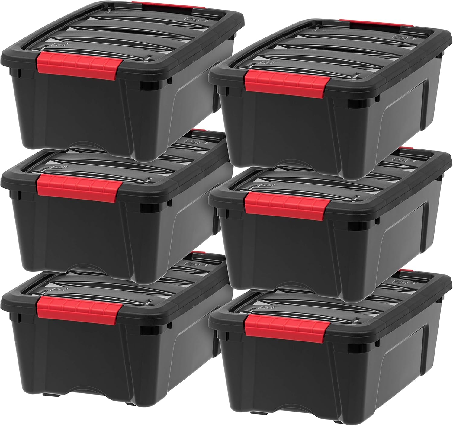Thumbnail 6 de IRIS USA 72 Qt Stackable Plastic Storage Bins with Lids (6 Pack) – BPA-Free, Made in USA