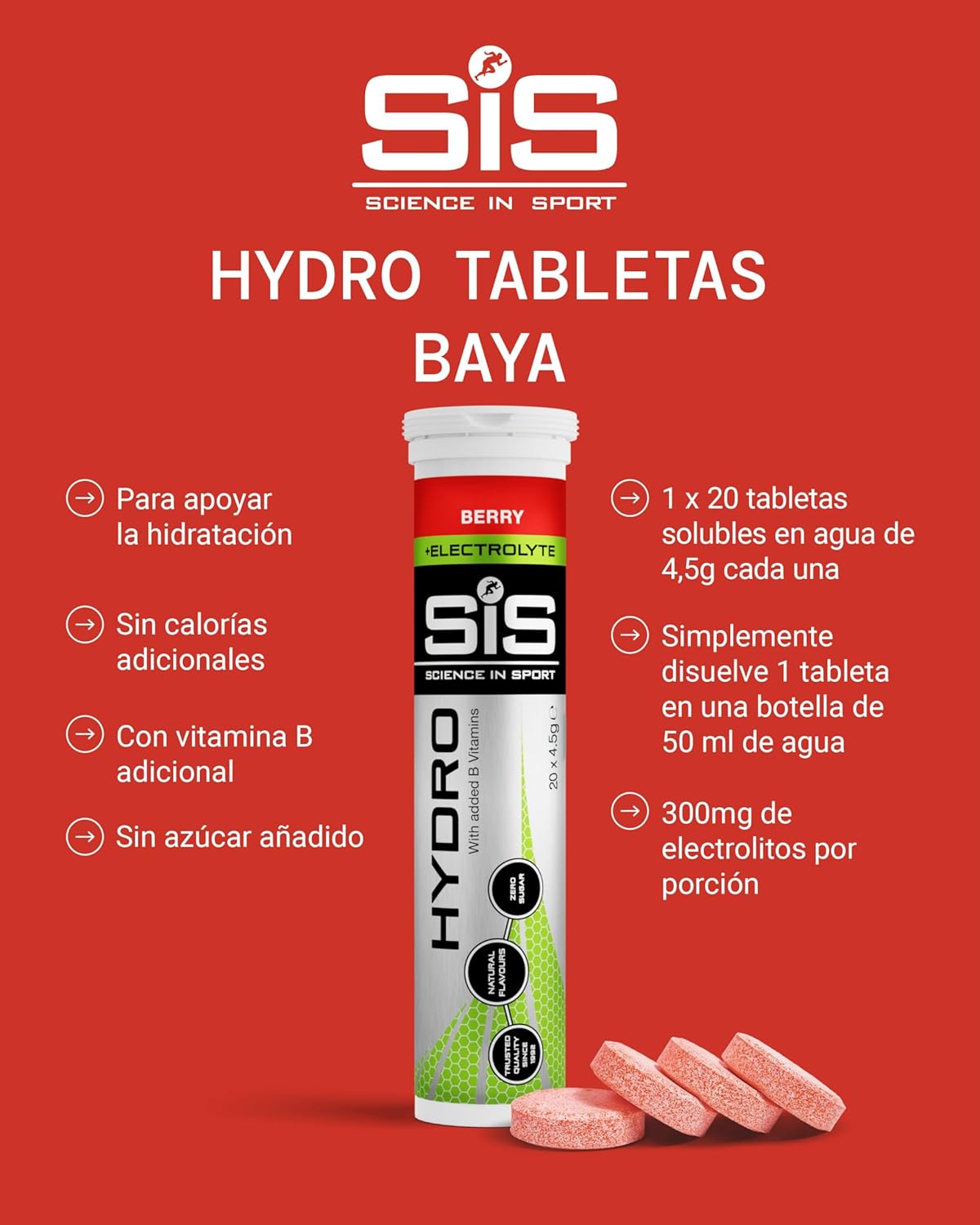 Thumbnail 1 de Science in Sport HYDRO Comprimidos Efervescentes de Frutos del Bosque 🏞