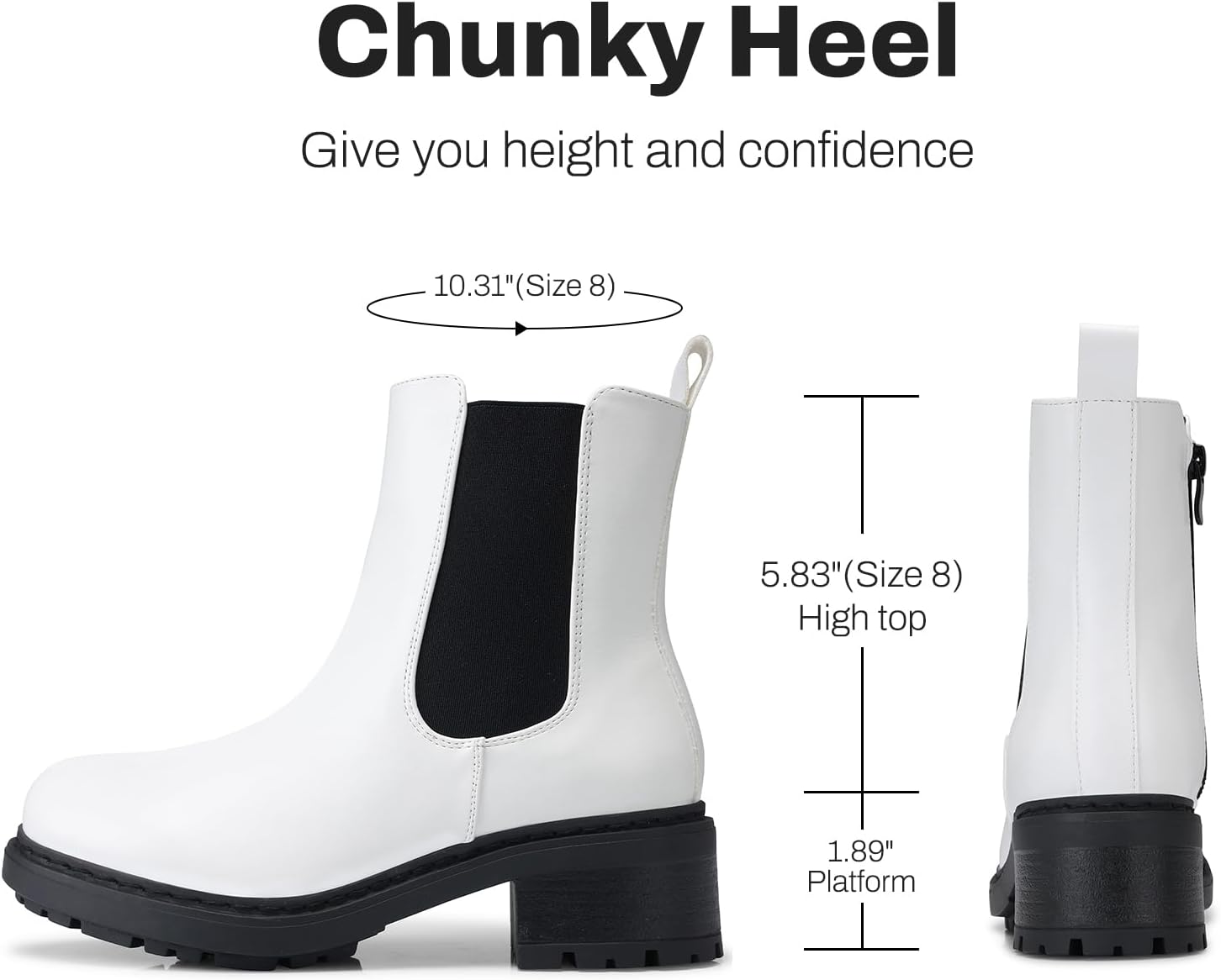 Detalle 2 de SHIBEVER Women's Chelsea Boots in PU Leather