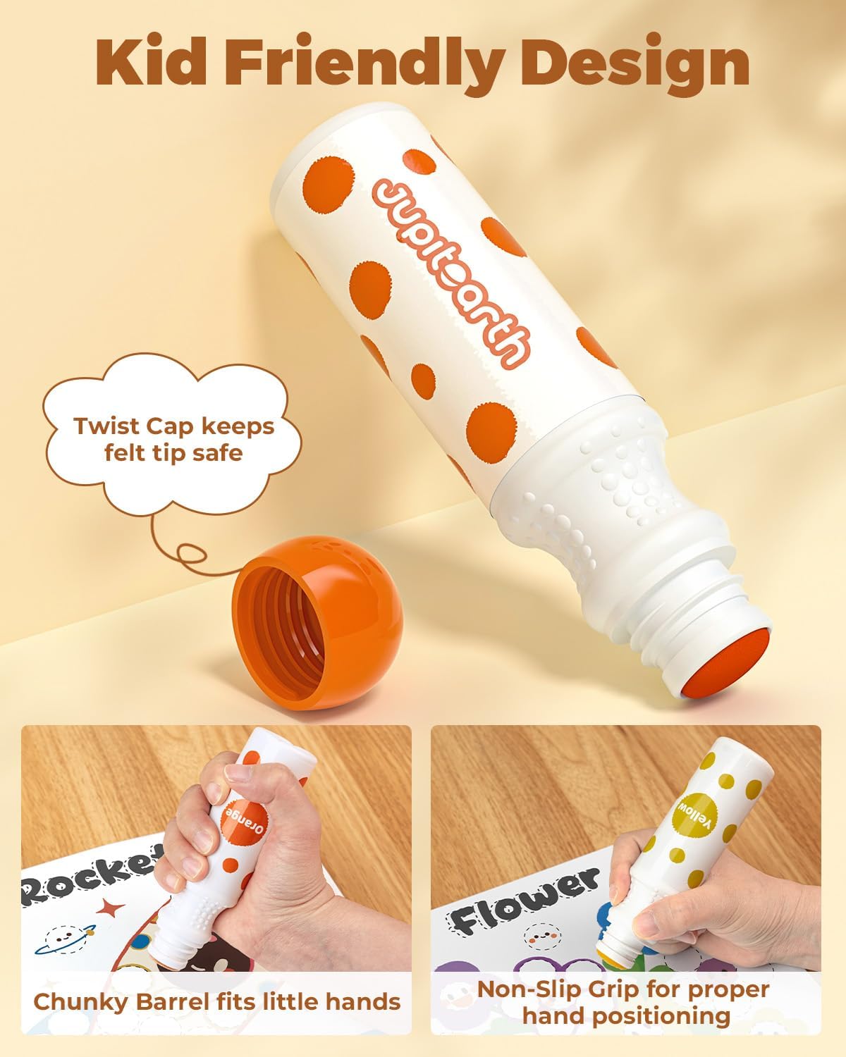 Thumbnail 6 de JUPITEARTH 42-piece Dot Markers set for toddlers (16 colours) with washable dot paint activities