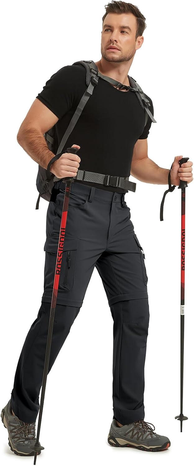 Thumbnail 6 de Vzteek Herren Zip-Off Trekkinghose aus Softshell mit Stretch – leichte 2-in-1 Wanderhose