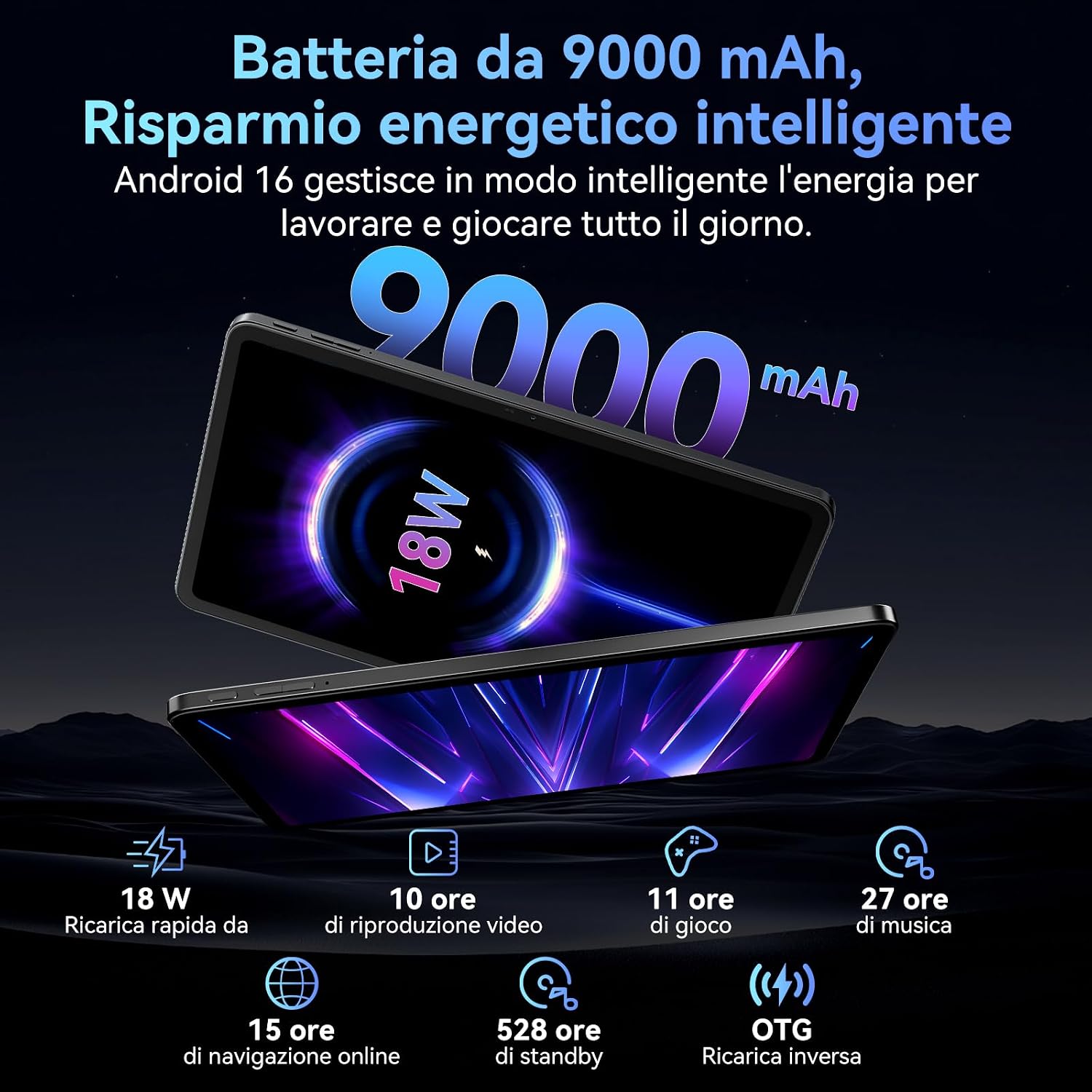 Thumbnail 6 de 2026 Tablet Android 16 con Gemini AI, 12", Tastiera e Penna: potenza portatile completa