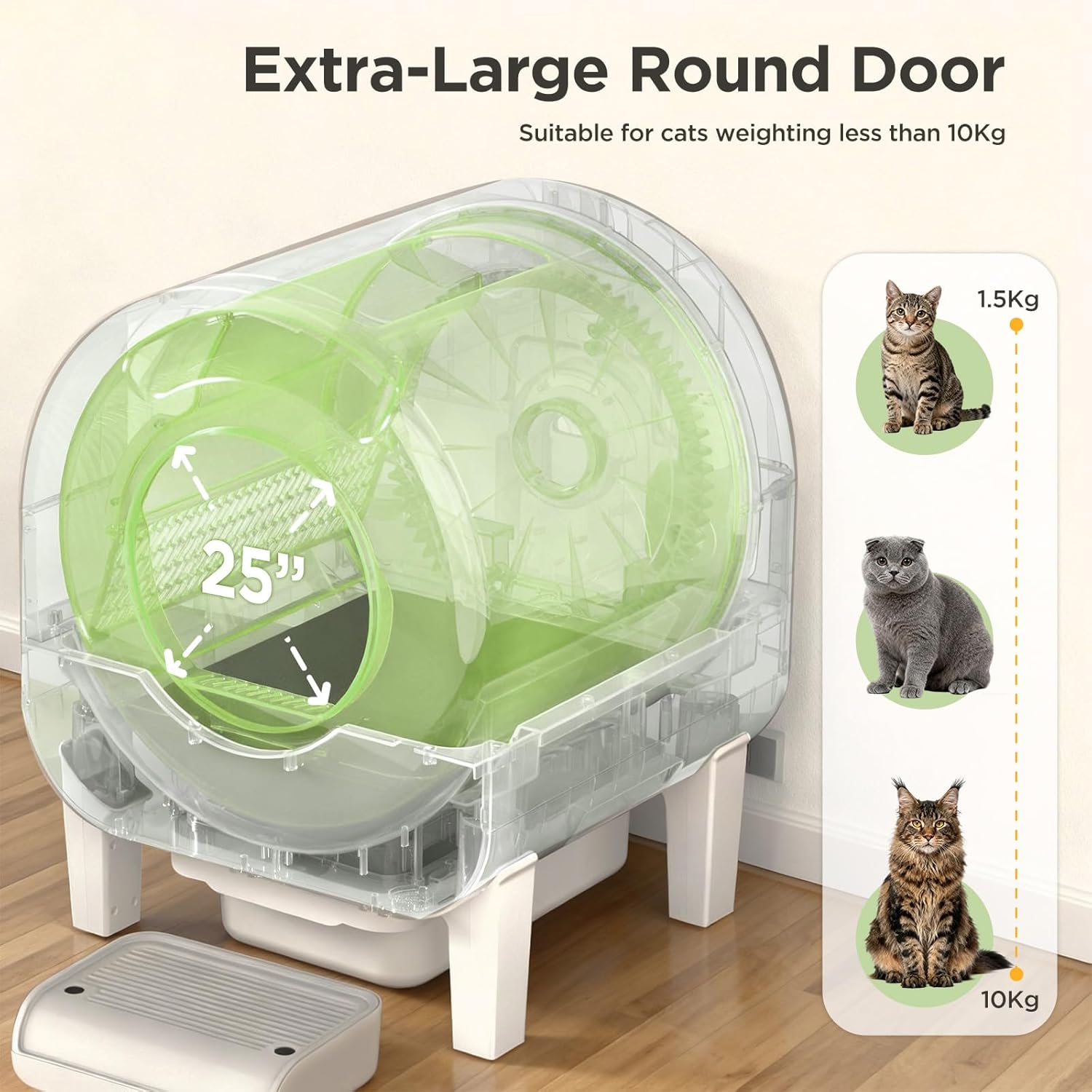 Detalle de Gimars XXL 90L Anti-Pinch Self-Cleaning Cat Litter Box with App Control