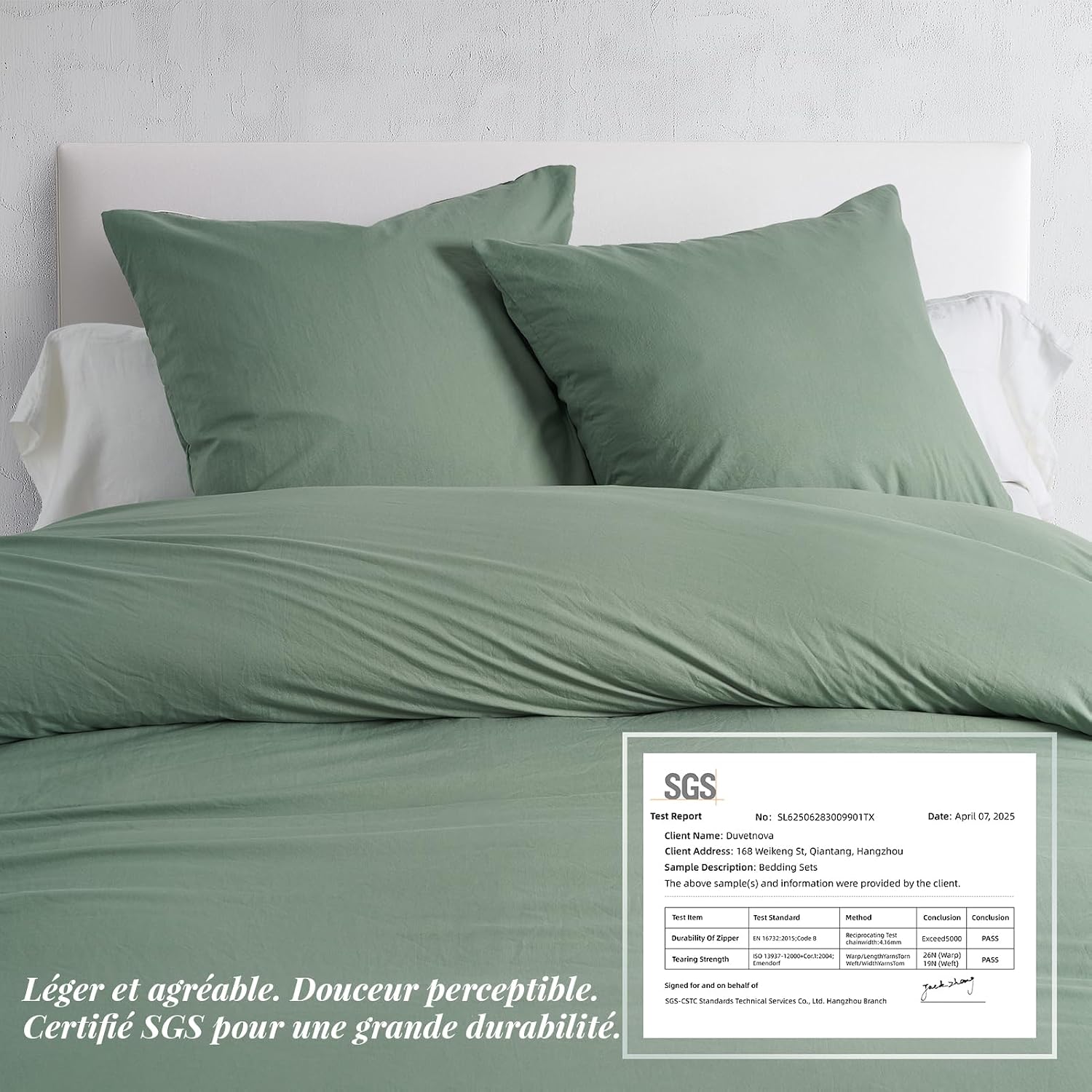 Detalle 2 de Duvetnova Housse de Couette 220x240 Vert