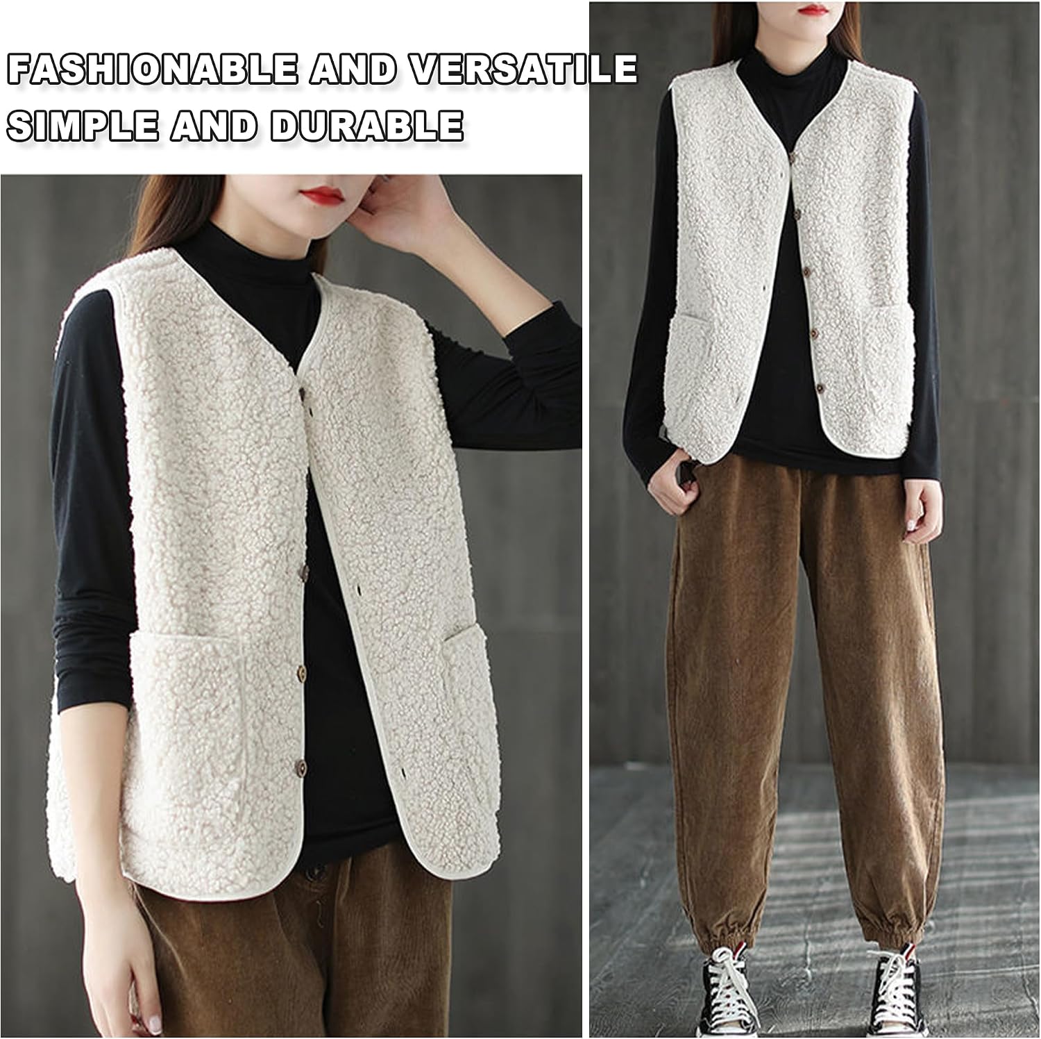 Thumbnail 5 de beifon Teddy Fleece Weste Damen S/M