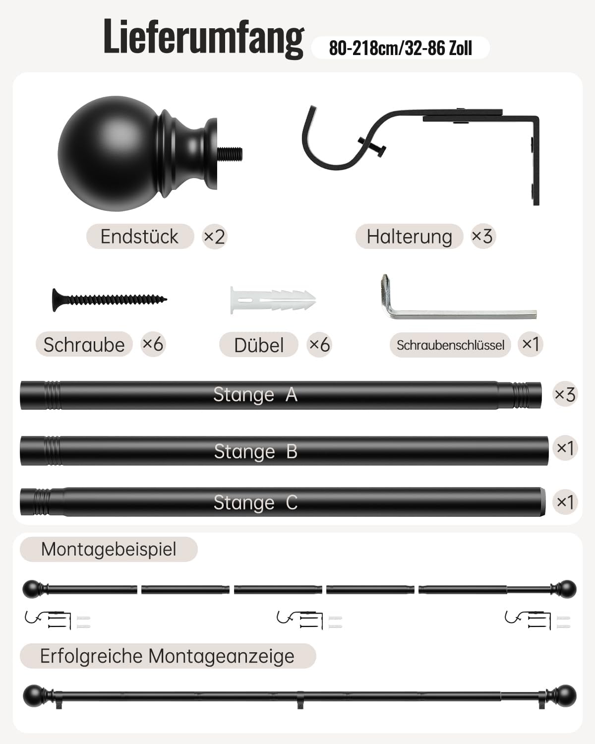 Thumbnail 5 de Tringle DEFYNEE extensible 80-218 cm ⚙