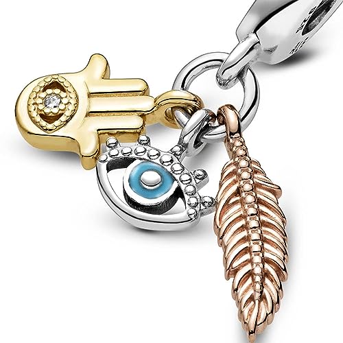 Detalle de Pandora Passions Colgante mano y ojo en plata chapada 💍
