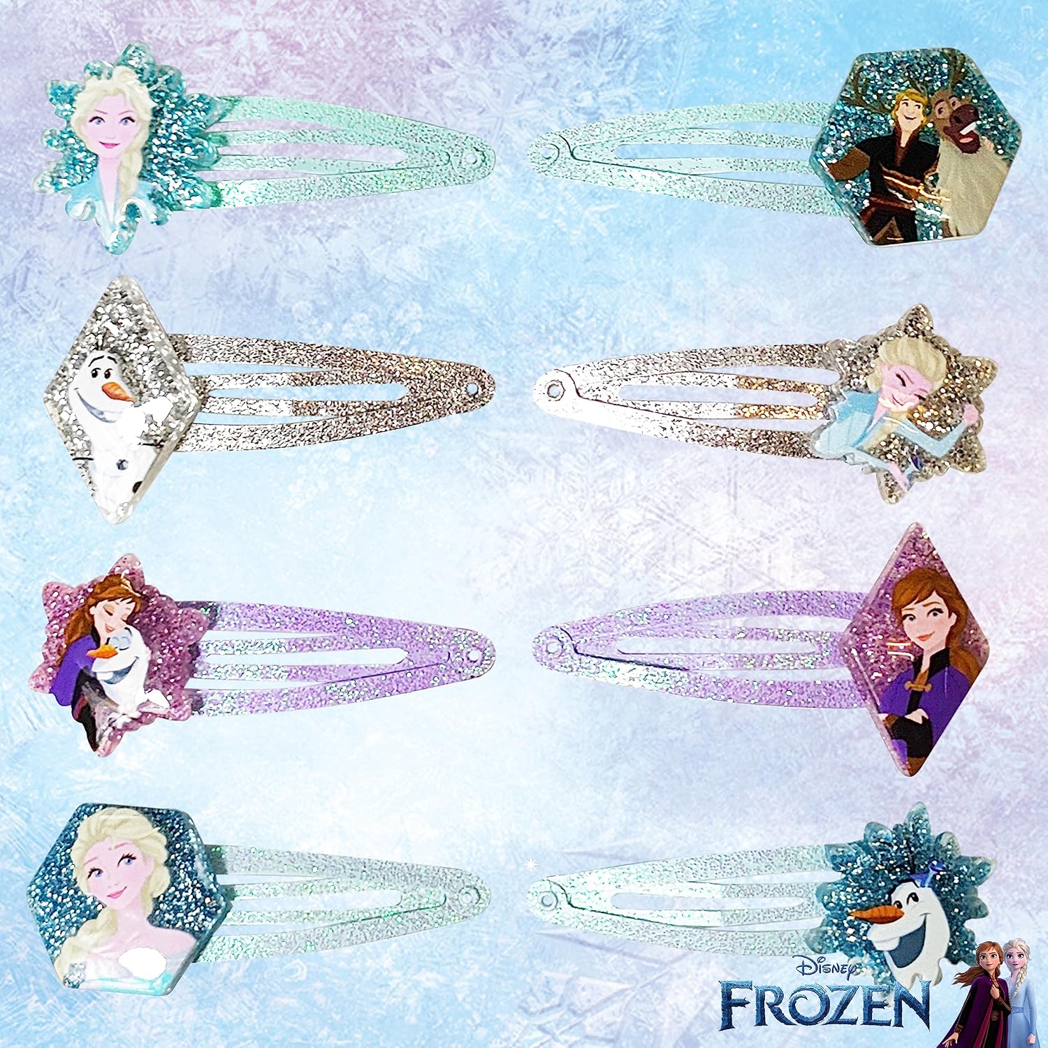 Detalle 2 de Disney Frozen Kids Hair Clips 8 Pack 🎀