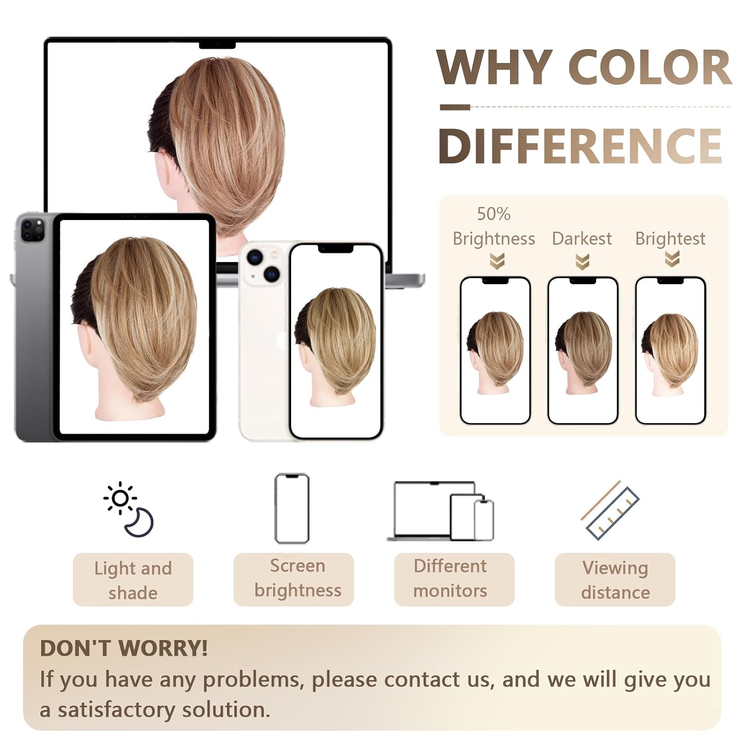 Thumbnail 6 de Clip on Ponytails for Women - 10 Inch Short Straight Synthetic Ponytail Extension (Dark Blonde with Beige Highlights)
