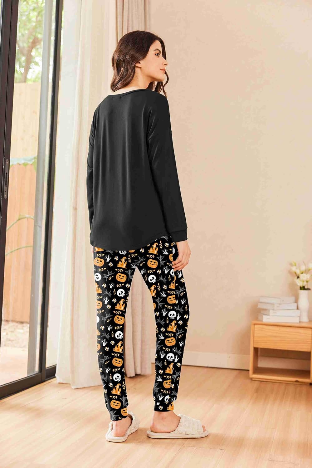 Detalle 2 de Ekouaer Women's Long-Sleeve Jogger Pajama Set with Pockets