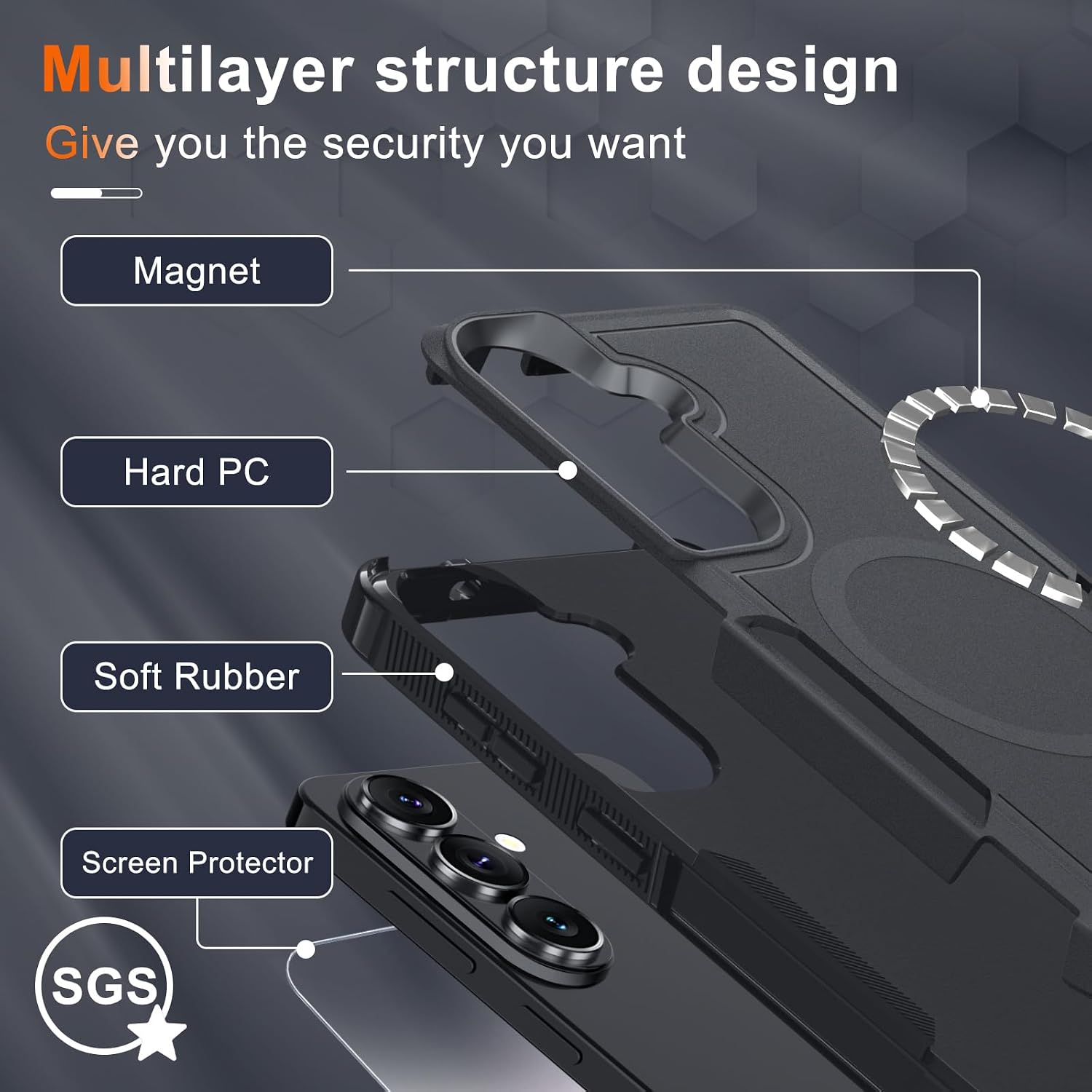 Detalle 2 de RMOCR Samsung Galaxy S26 Plus Case with MagSafe, Screen and Camera Protection