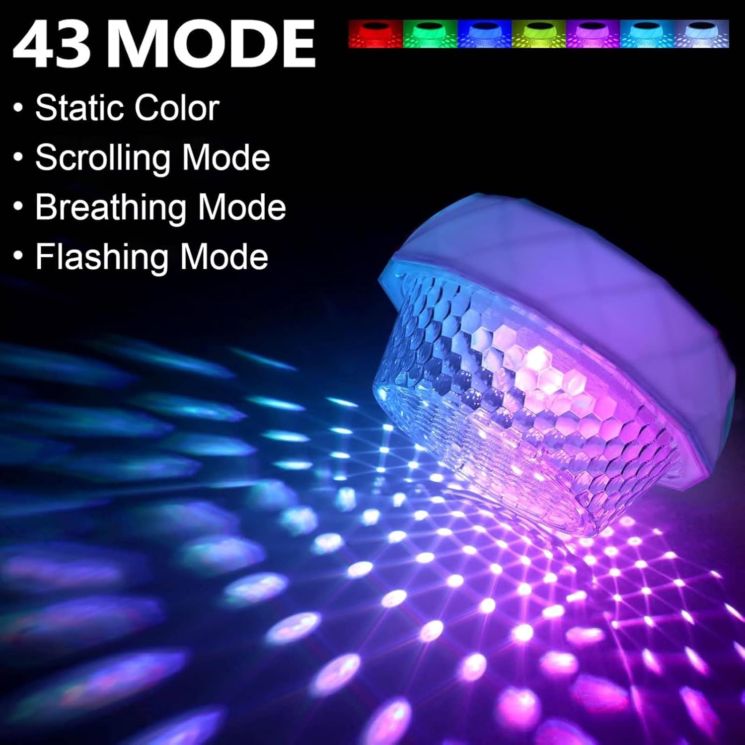 Thumbnail 5 de Joycome Poolbeleuchtung Solar – Unterwasser-Lampen mit Fernbedienung, 7 Farben, IP68, dimmbar