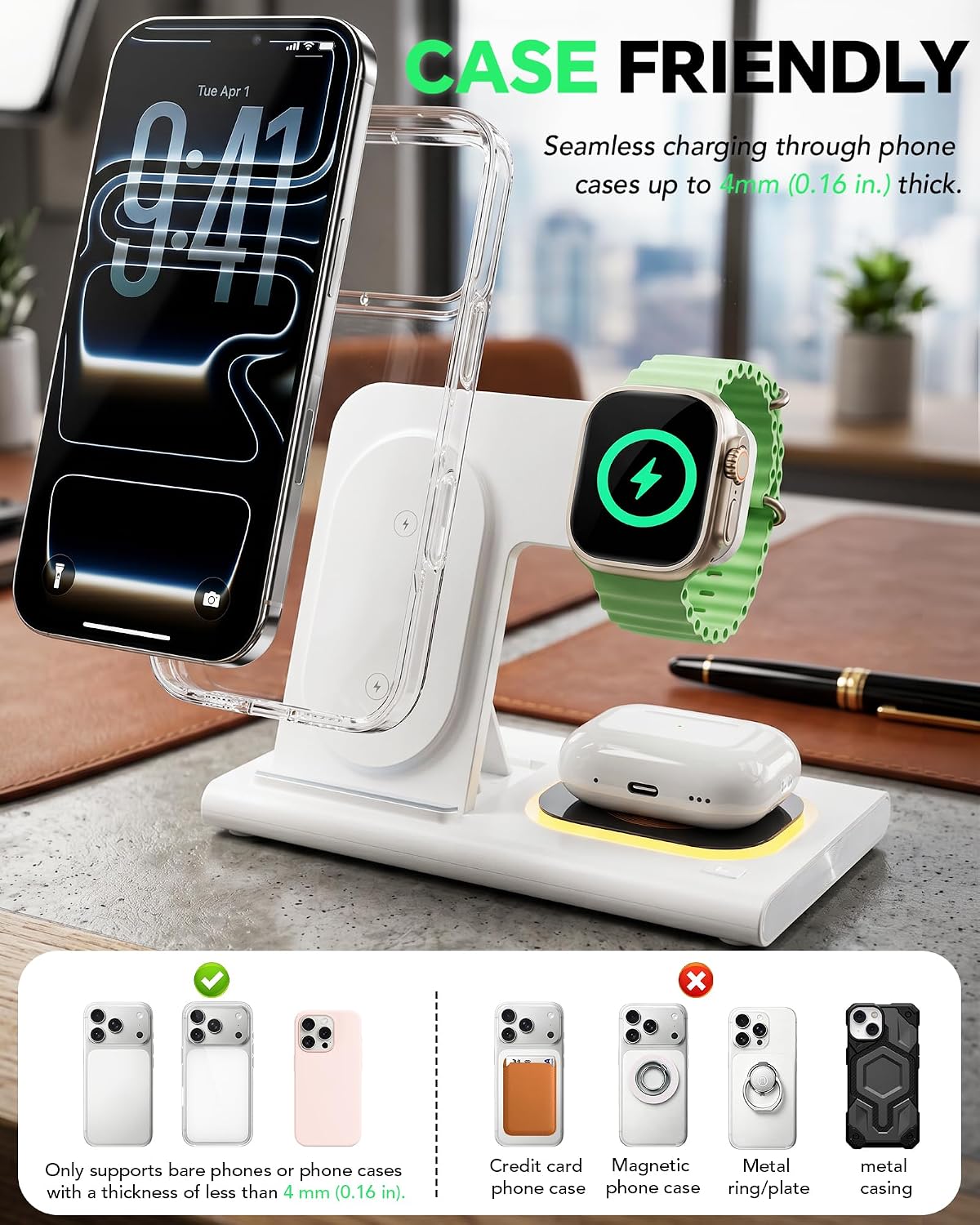Detalle 2 de Aresh 3-in-1 Foldable Charging Station 15W