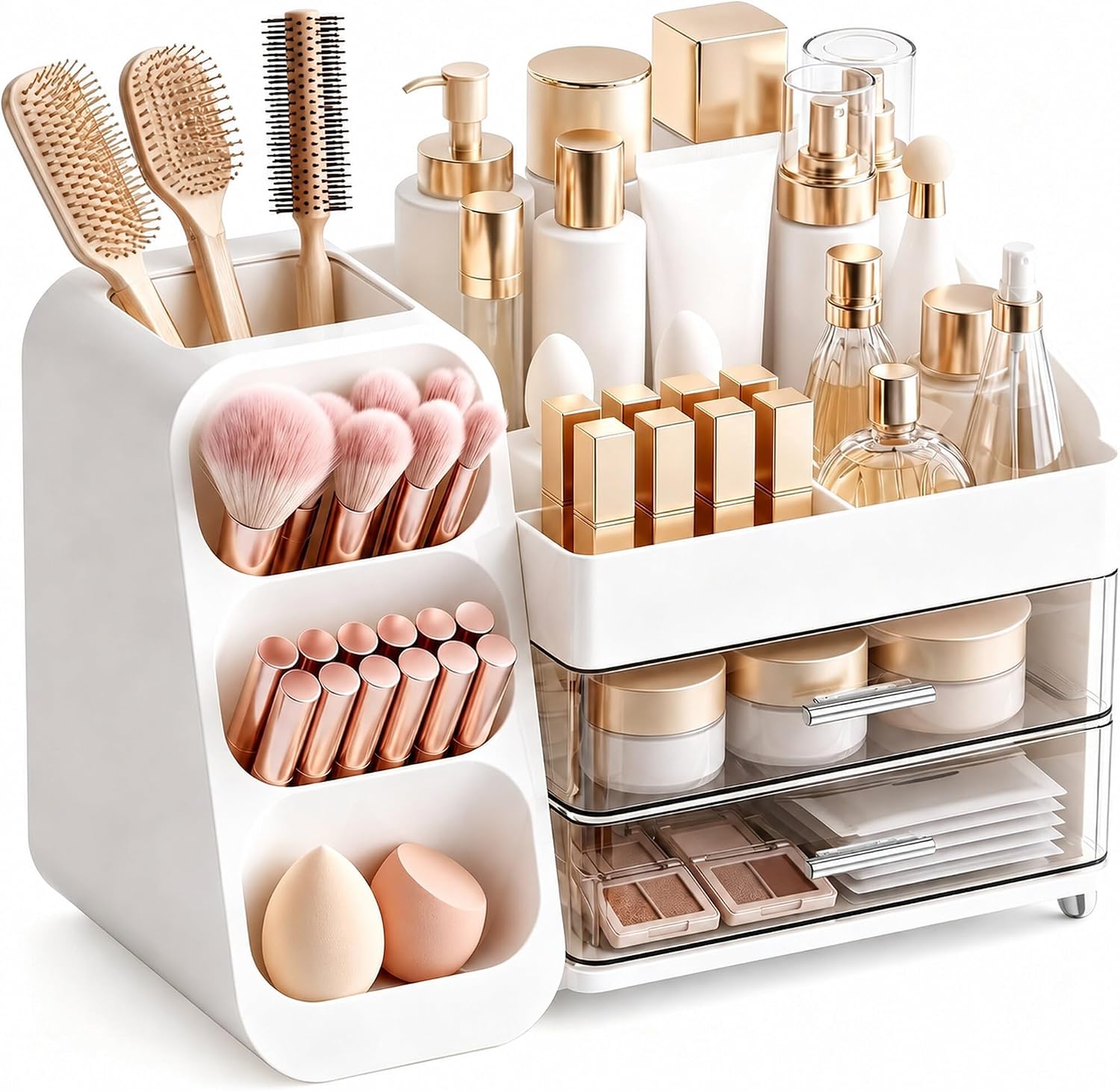 Detalle de KQJS Makeup Organizer, White
