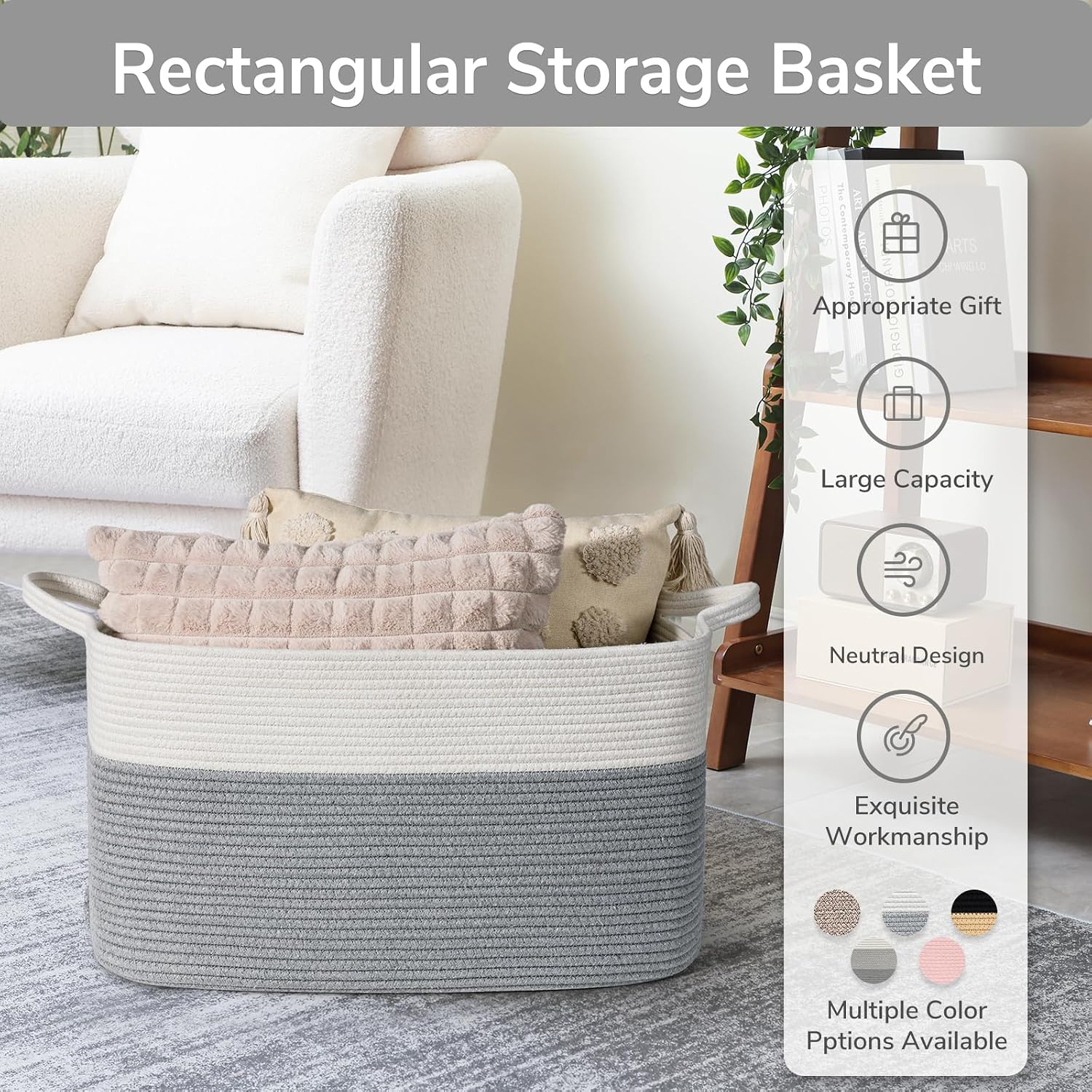 Thumbnail 6 de Goodpick Woven Rope Storage Basket Cotton Rope