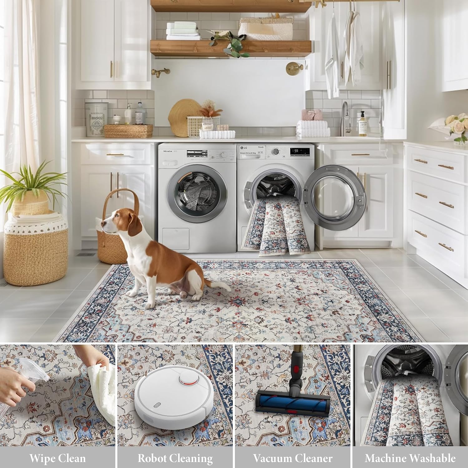 Detalle de Topfinel Washable Rugs 160x230cm low pile rug