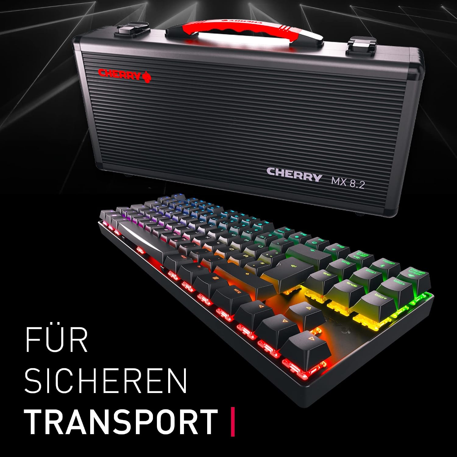 Thumbnail 5 de CHERRY MX 8.2 Wireless TKL Gaming-Tastatur mit MX RED – QWERTZ, Aluminiumgehäuse, Metallkoffer