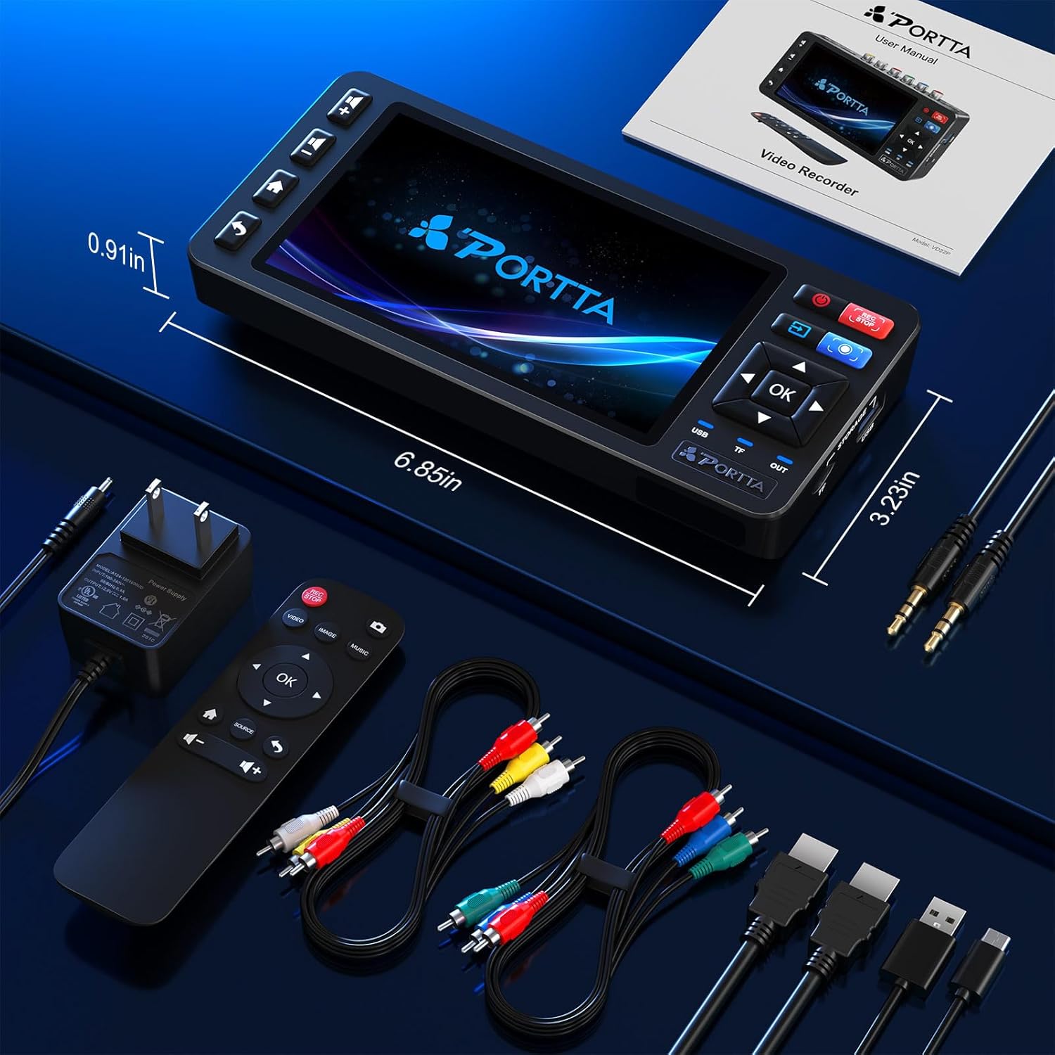 Thumbnail 5 de PORTTA VD22P VHS to Digital Converter with 5-inch HD Screen (VCR/VHS/Hi8/Mini DV to MP4)