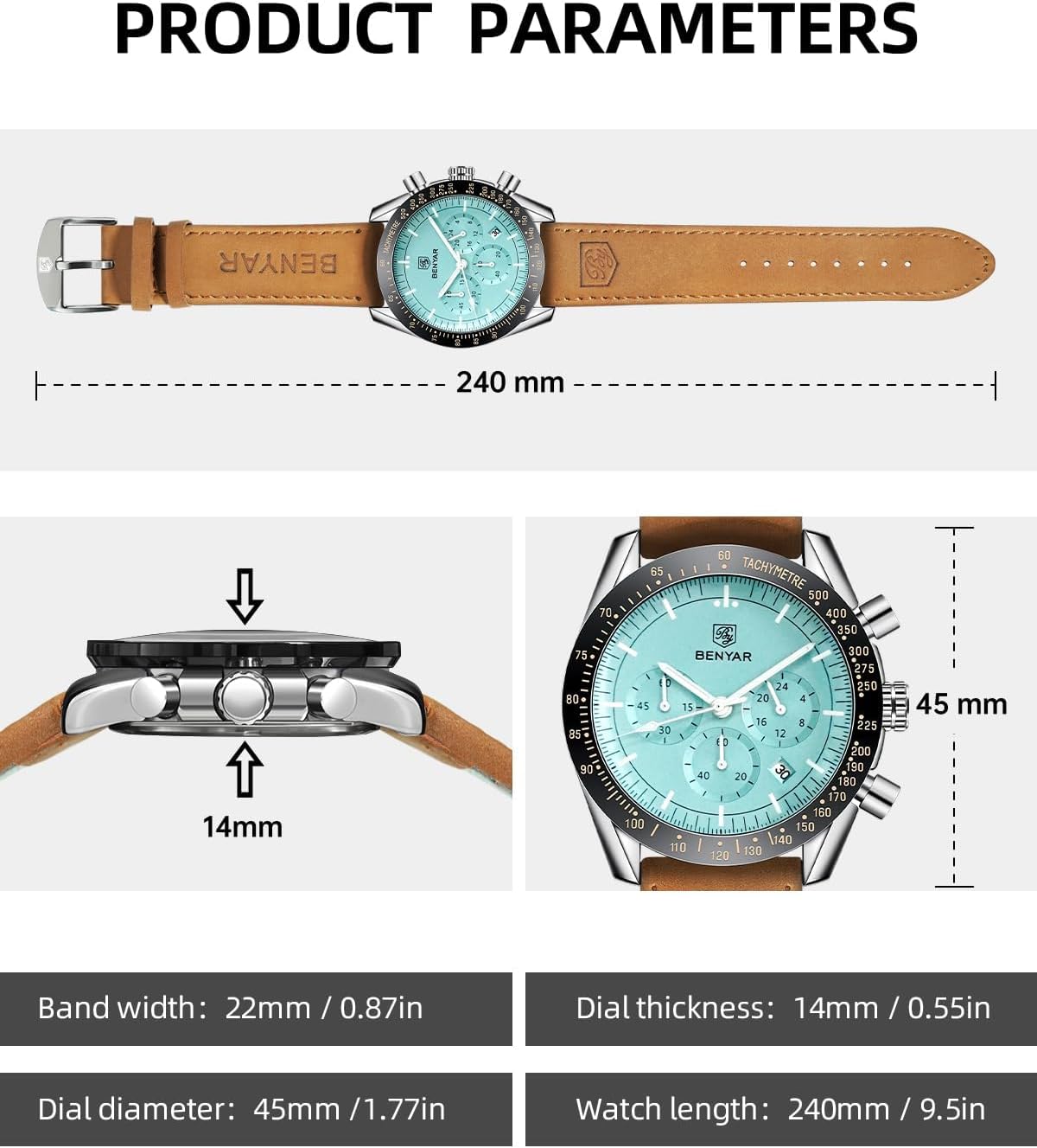 Thumbnail 5 de BY BENYAR Uhr 45 mm Chronograph