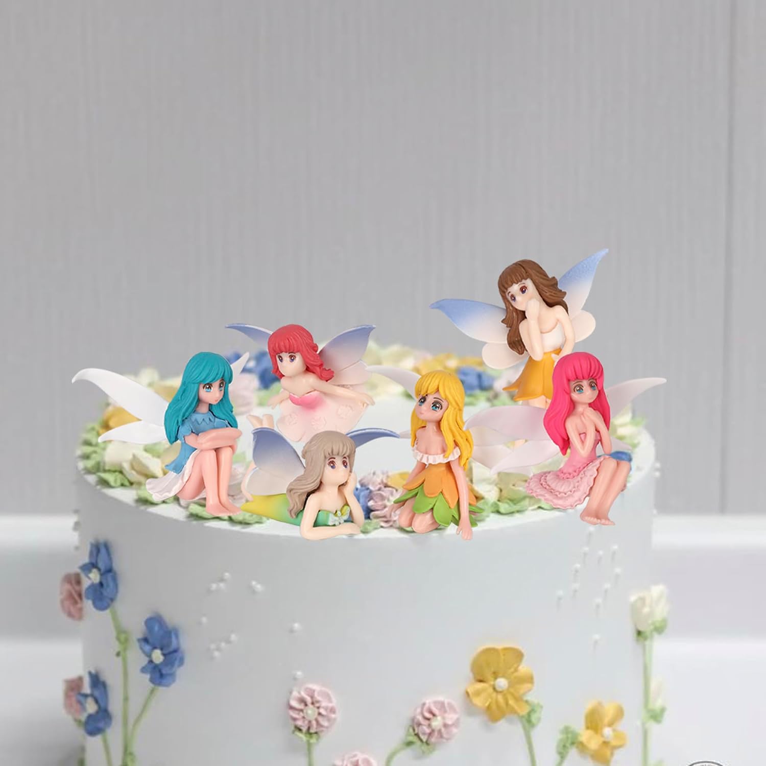 Detalle 2 de Xsstarmi 6-Pack 3D Fairy Cake Topper – Pre-assembled Glitter Card Decorations