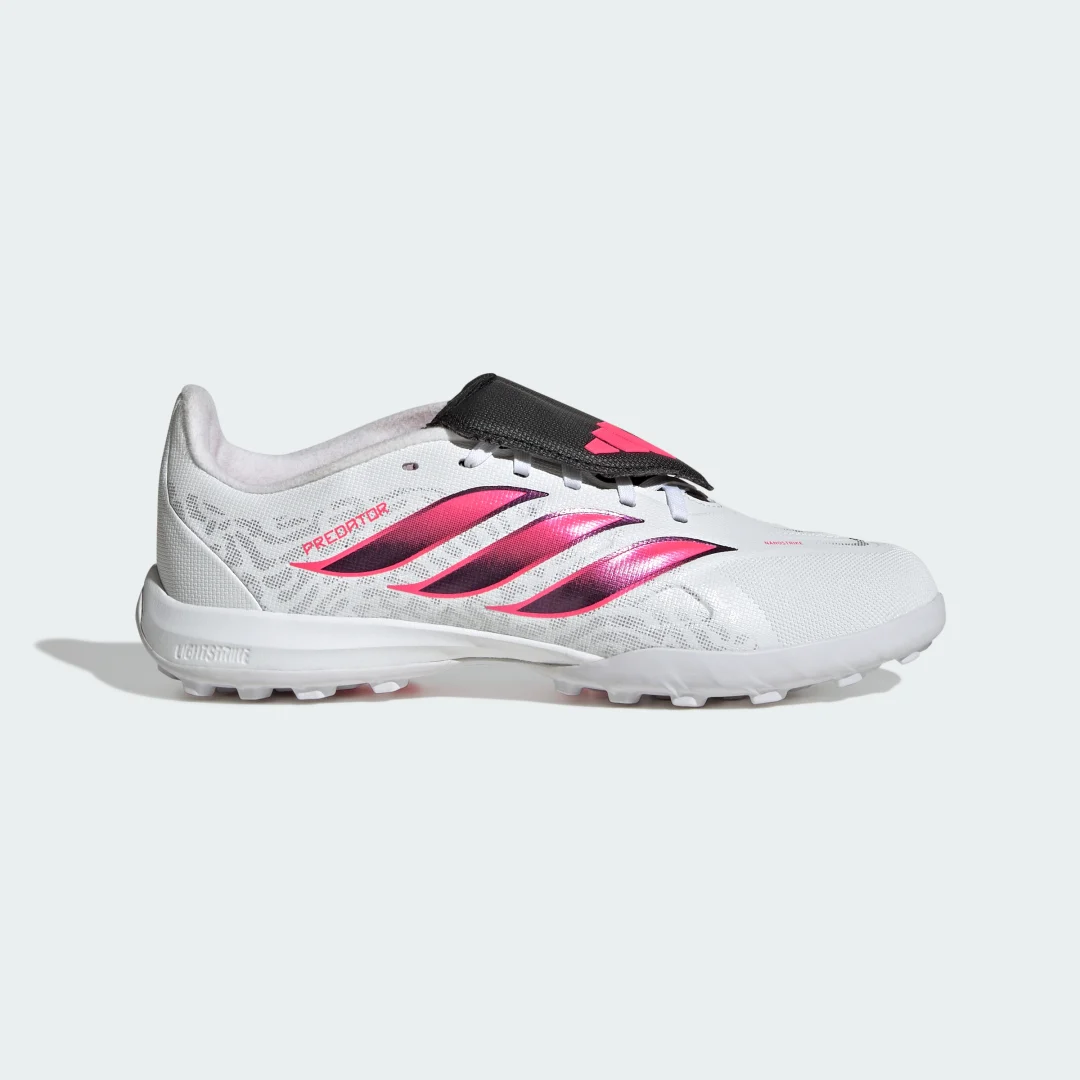 Detalle 2 de Bota de fútbol Adidas Predator League moqueta con lengüeta plegable – Blanco