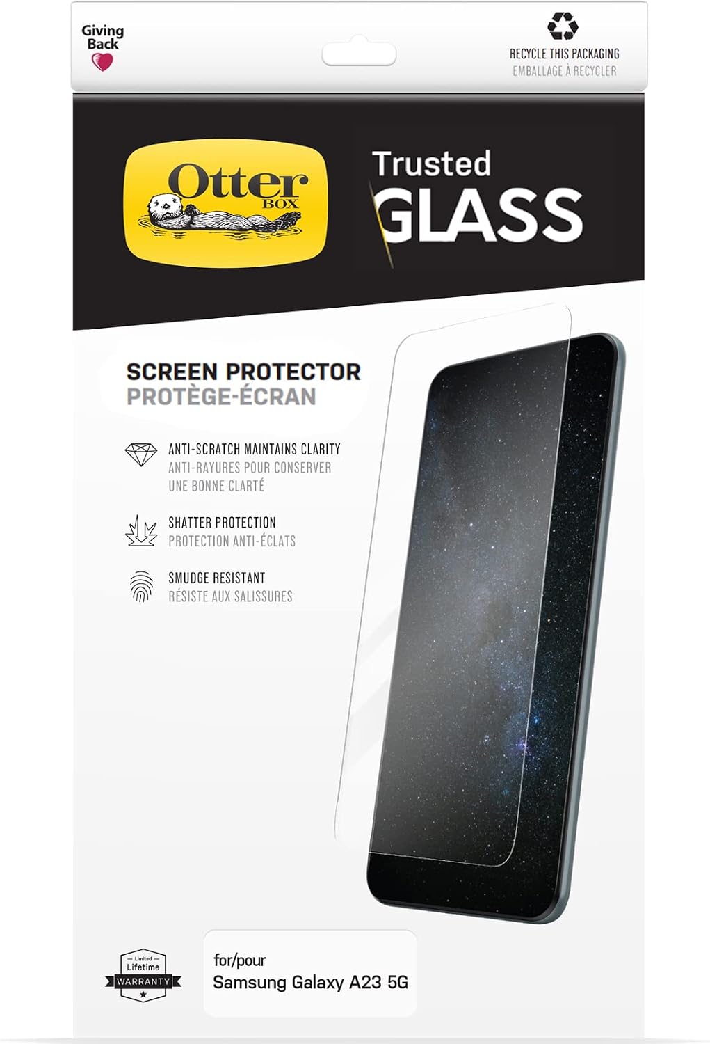 Detalle de OtterBox Trusted Glass per Samsung Galaxy A23 5G – Pellicola protettiva in vetro temperato