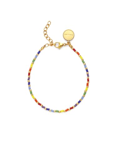 Detalle de Pulsera Rainbow Colors de SINGULARU — Acero bañado en oro 18K para verano