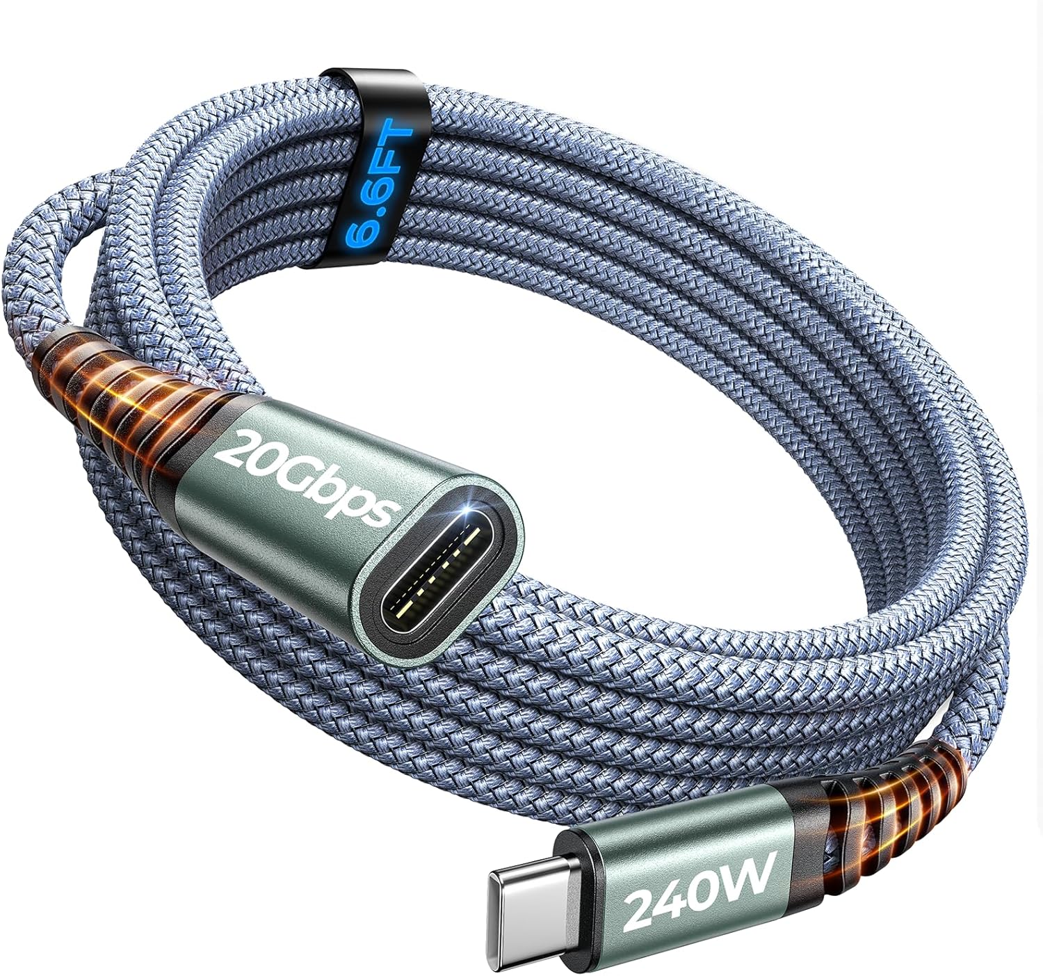 Detalle de AINOPE USB C Extension Cable 6.6FT, 20Gbps ⚡