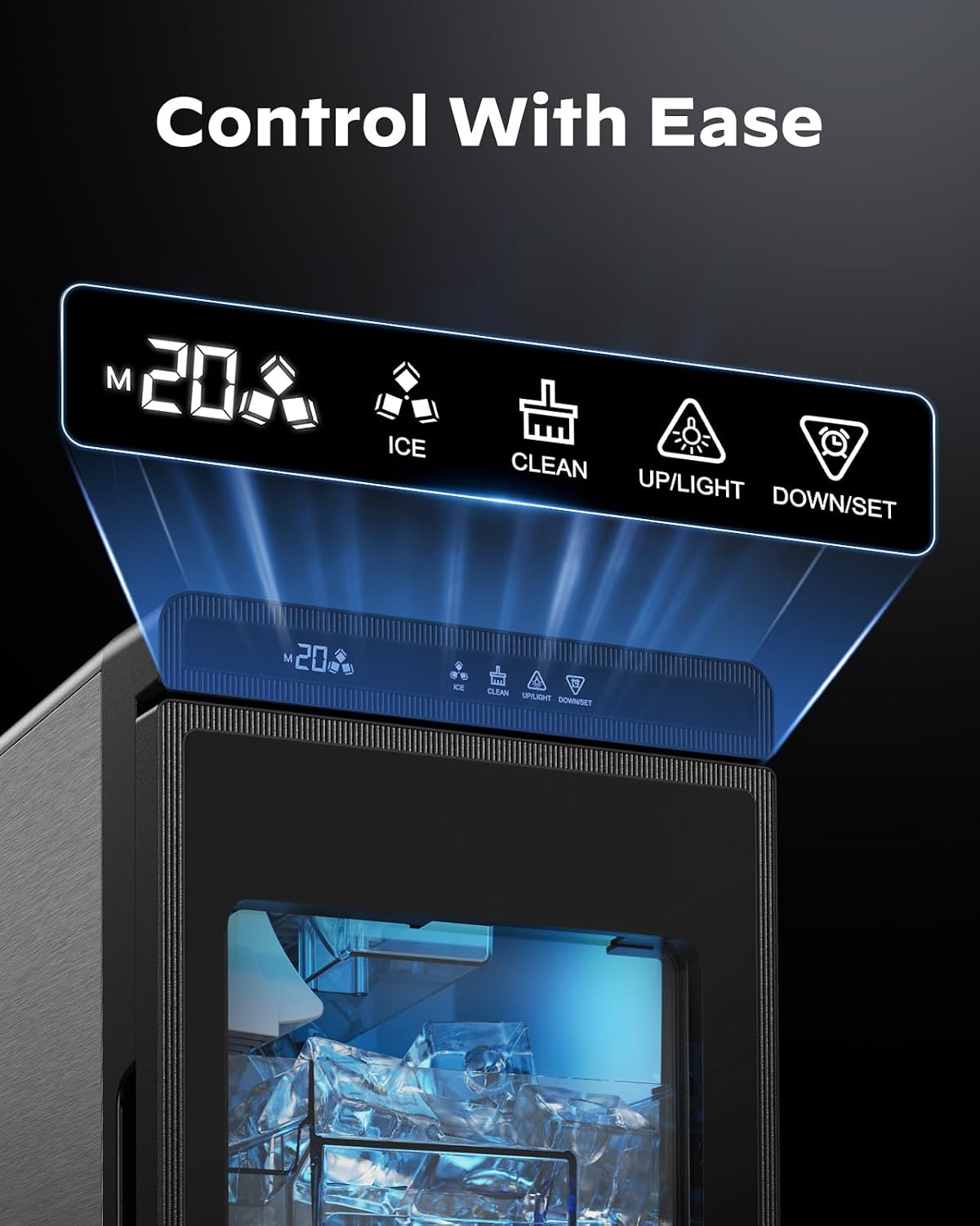 Detalle de Silonn SLICM54ST-US Clear Ice Maker, Adjustable Thickness, 3 Cubes in 20 Minutes