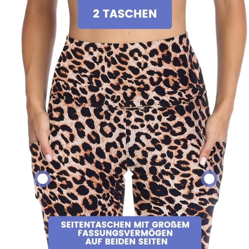 Detalle 2 de TNNZEET High Waist Leggings Damen Leopard – elastische, weiche Leggings für Sport und Alltag (L-XL)
