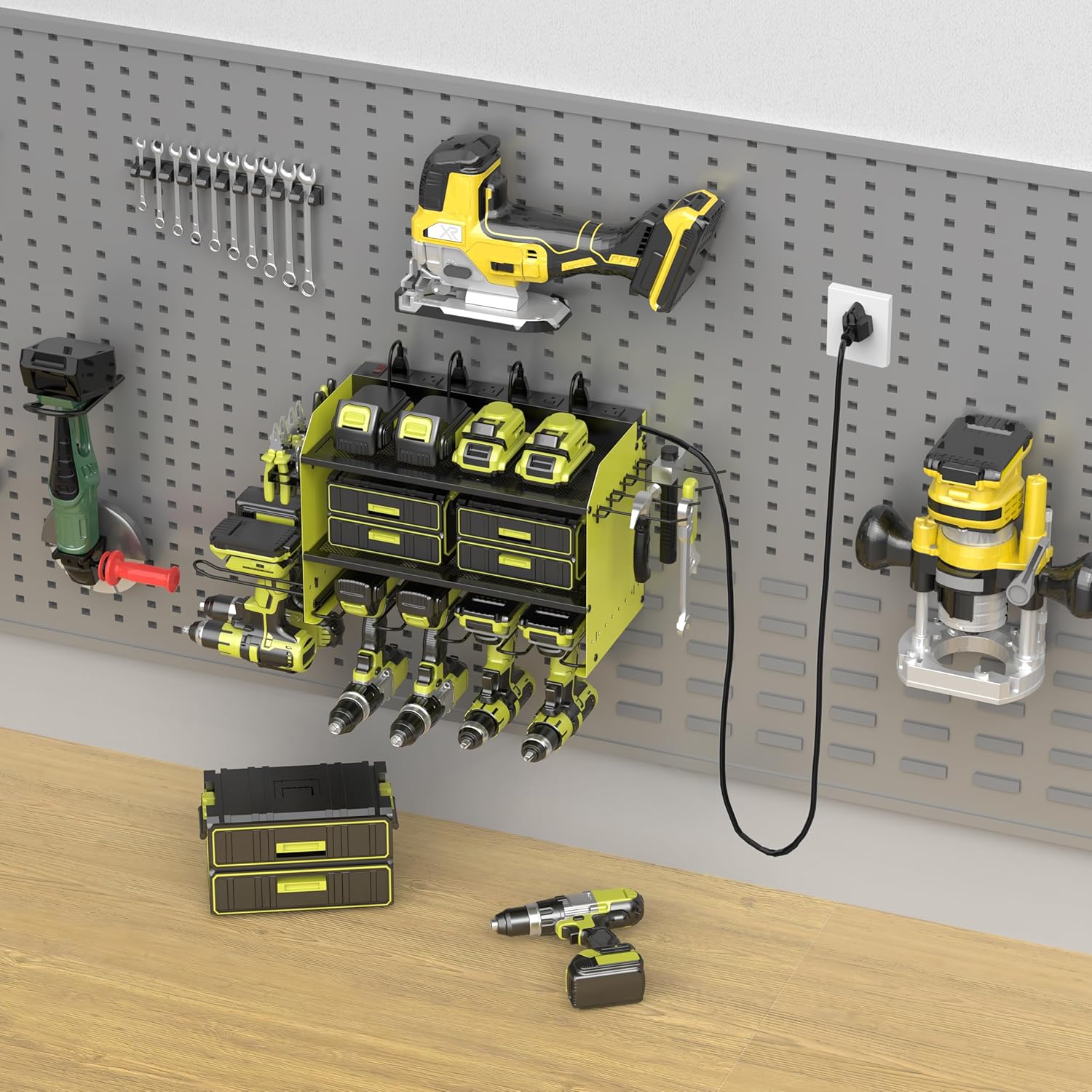 Thumbnail 5 de Wall Mount Drill Storage Rack with Charging Station
