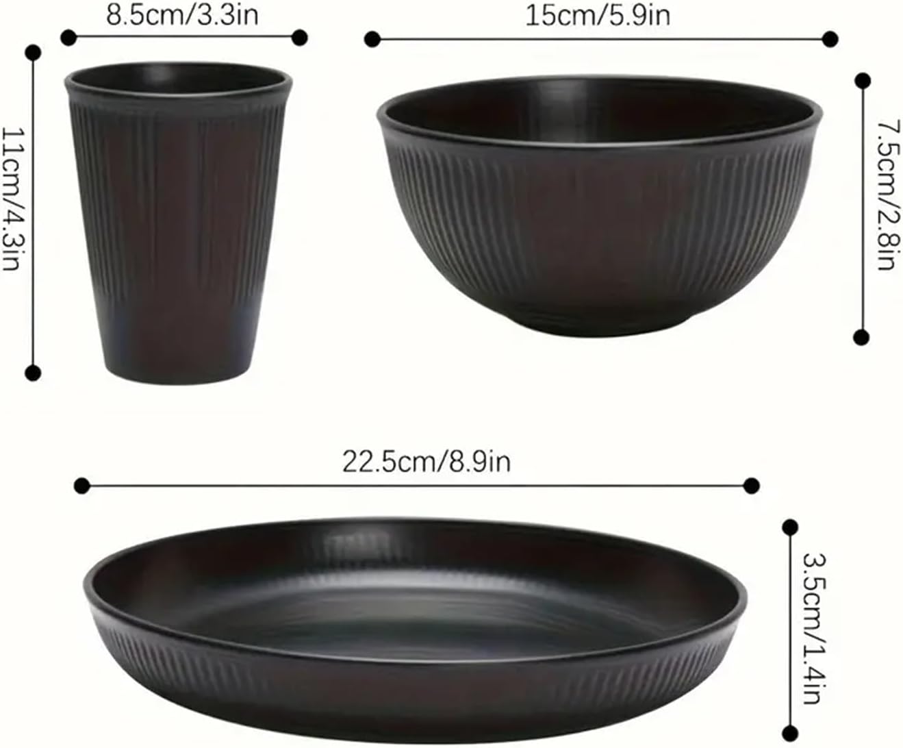 Thumbnail 4 de Camping Plates Unbreakable Dinner Set for 6