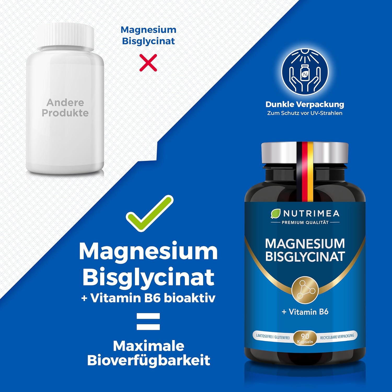 Thumbnail 5 de Nutrimea Magnesium Bisglycinat Premium + Vitamin B6 (300 mg) – vegan, ohne Zusätze
