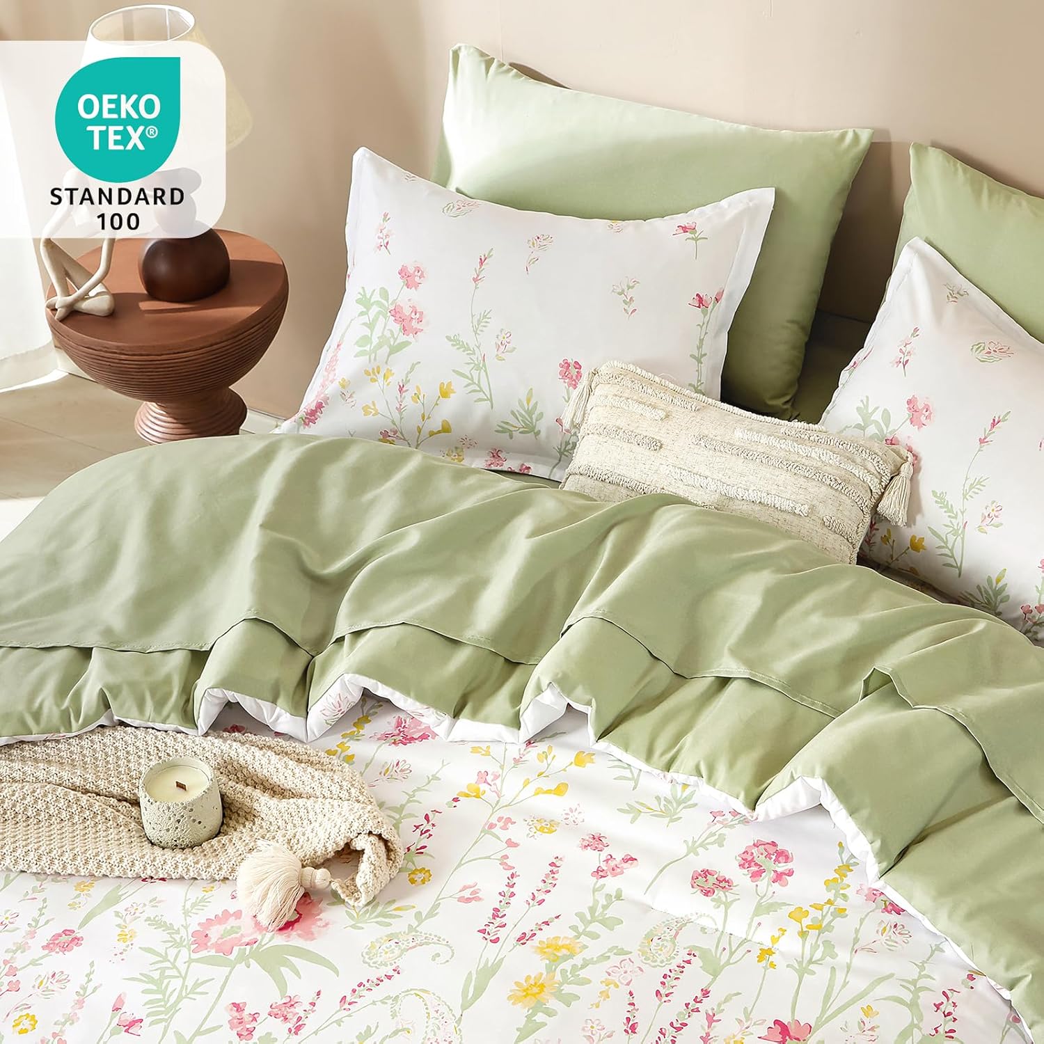 Detalle 2 de Yiran King Floral Duvet Set 7-Piece