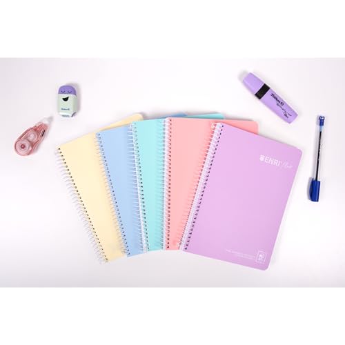 Detalle de ENRI Plus Cuadernos A5 — Pack 5, 80 hojas cuadriculado
