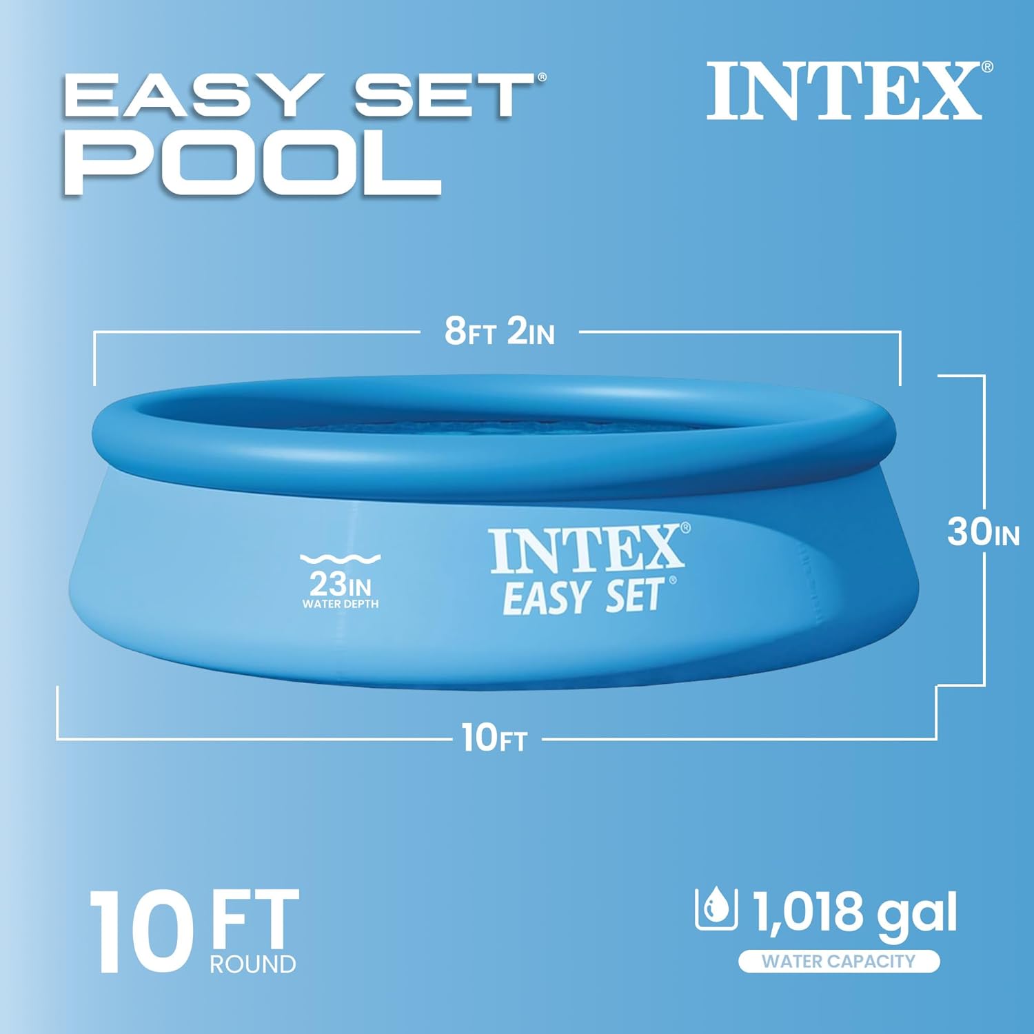 Detalle de Intex Easy Set Pool 305 x 76 cm – Aufstellbecken in Blau, 28120NP
