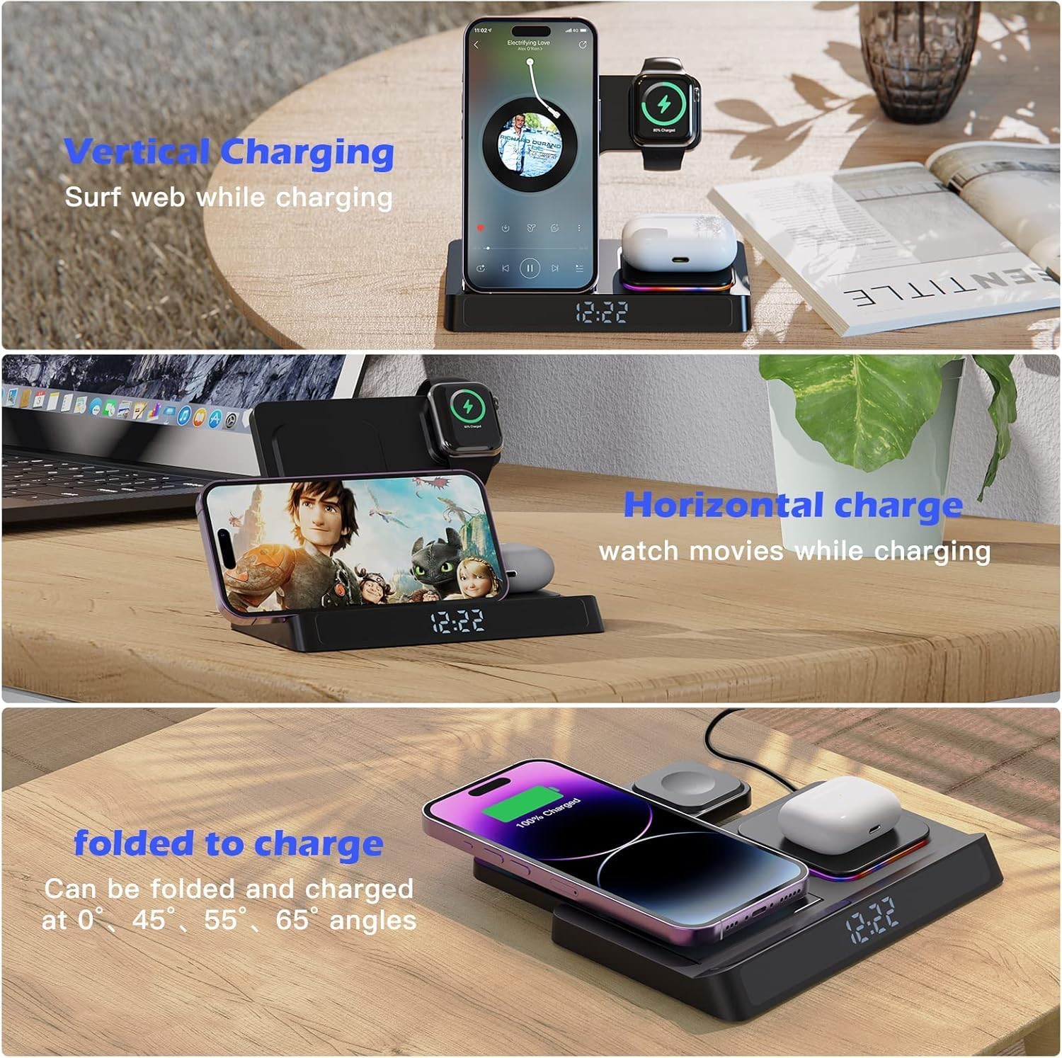 Thumbnail 5 de Caricatore wireless 4 in 1 Qi per iPhone, Apple Watch e AirPods