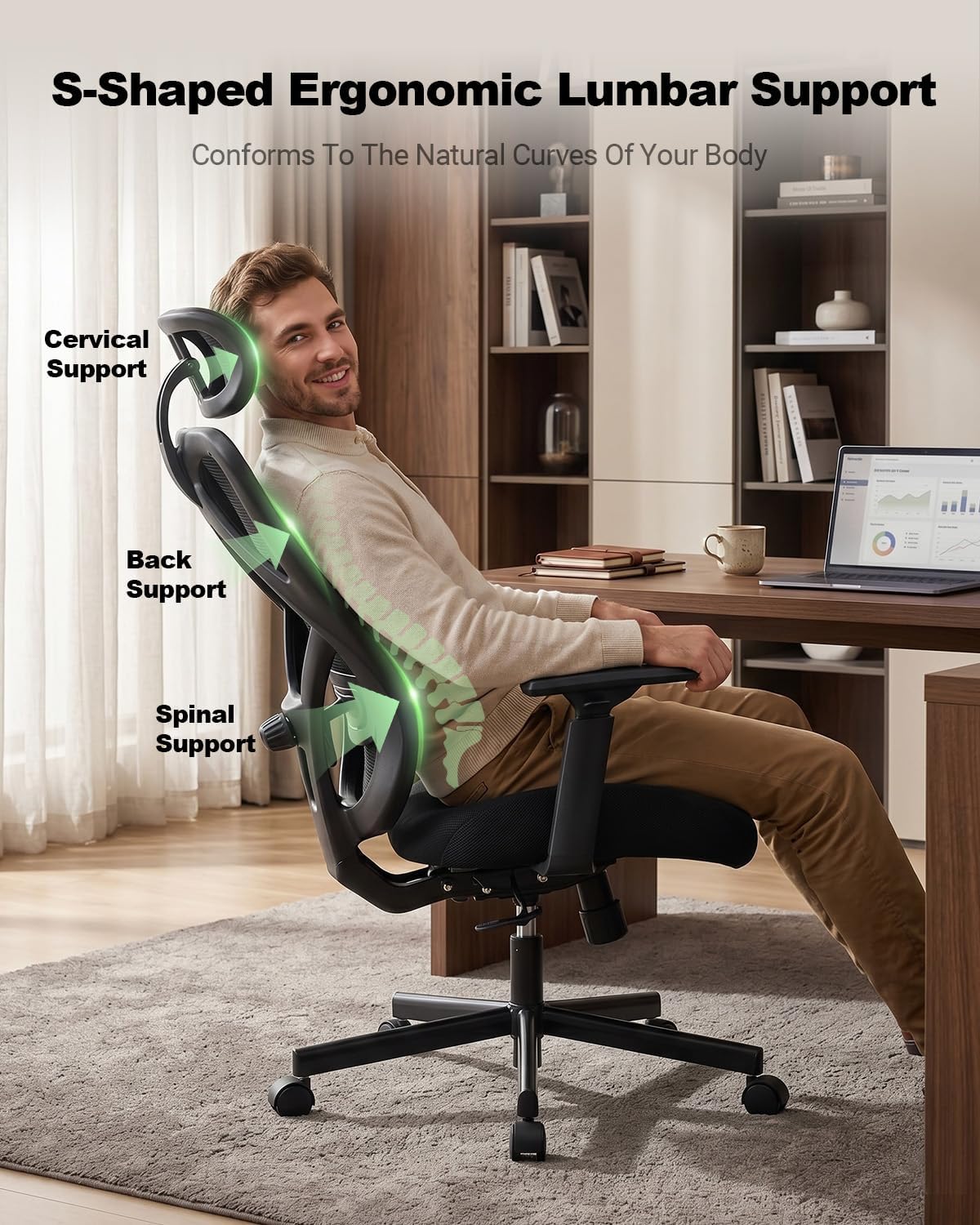 Thumbnail 3 de BASETBL Ergonomic High Back Mesh Office Chair