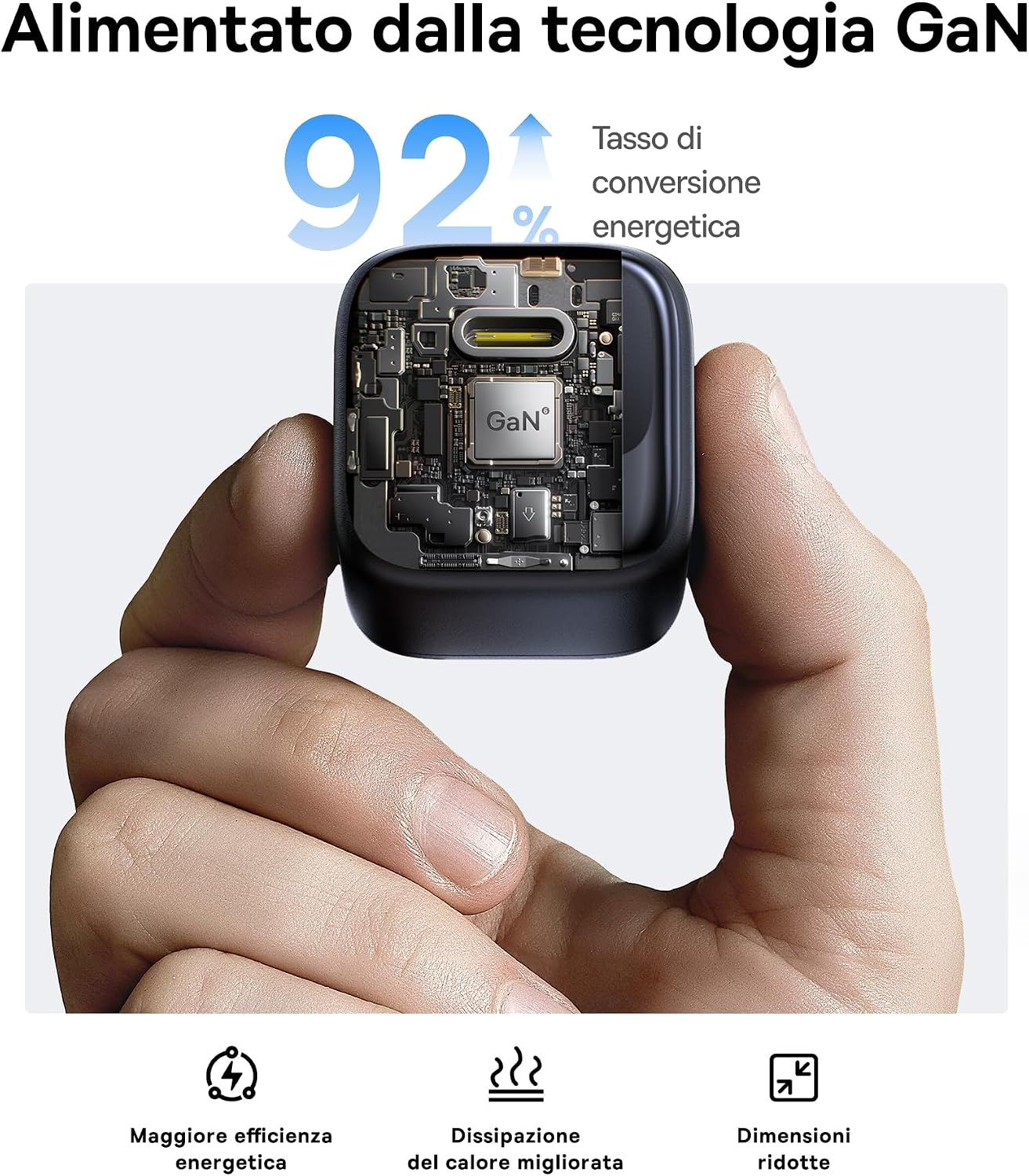 Detalle de Baseus Caricatore USB-C 45W in confezione da 2 con GaN PPS PD