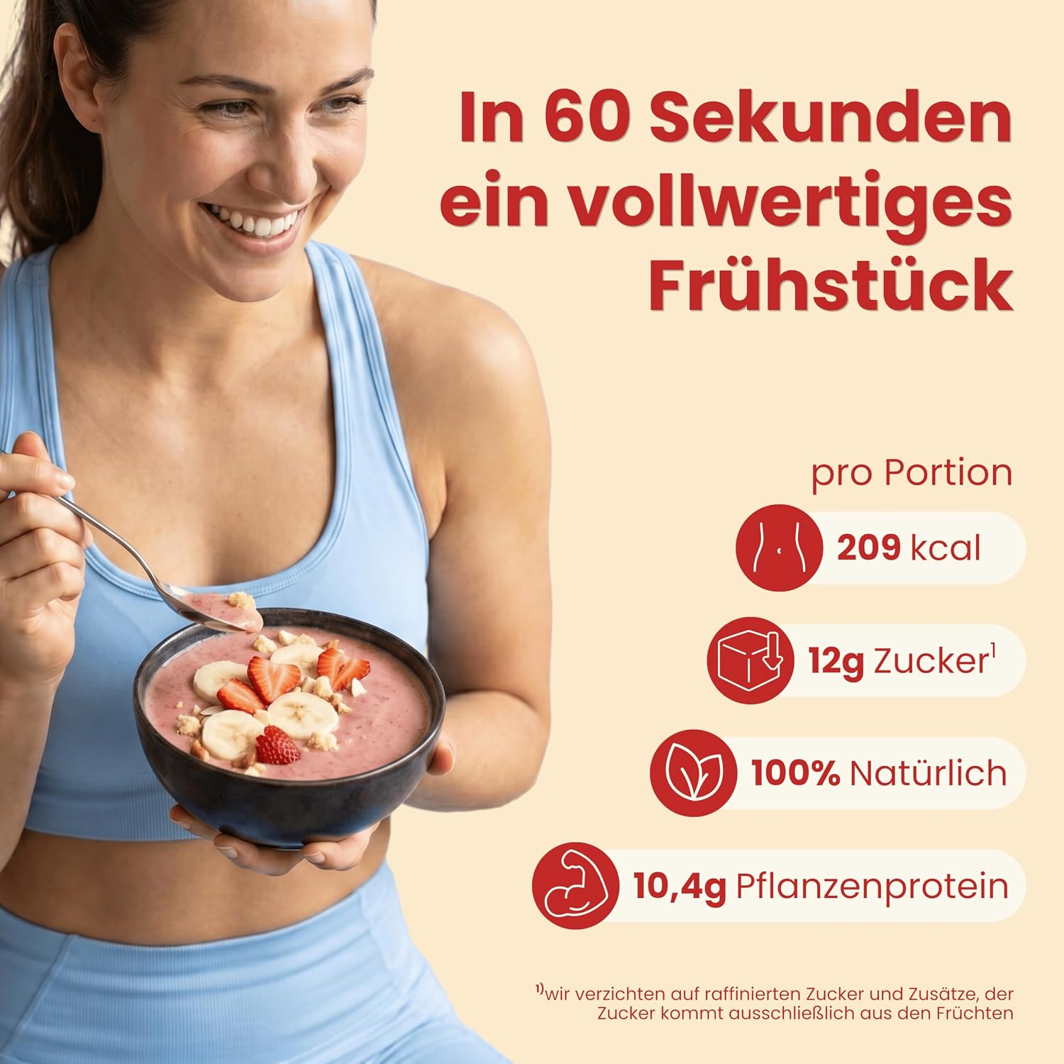 Detalle 2 de BREKKY Protein Cheesecake – Smoothie Bowl, vegan, 100% natürliche Zutaten, ohne Zuckerzusatz