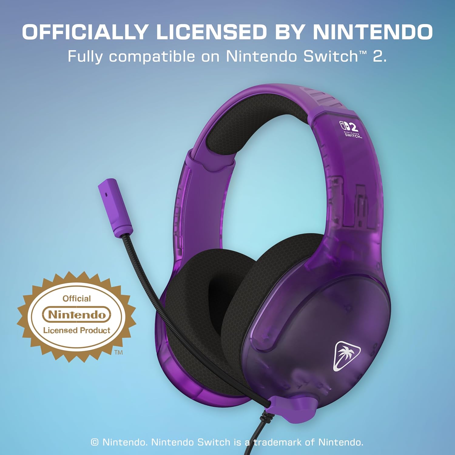 Thumbnail 1 de Turtle Beach Airlite Fit Ghost Purple Wired Gaming Headset – Officially Licensed for Nintendo Switch