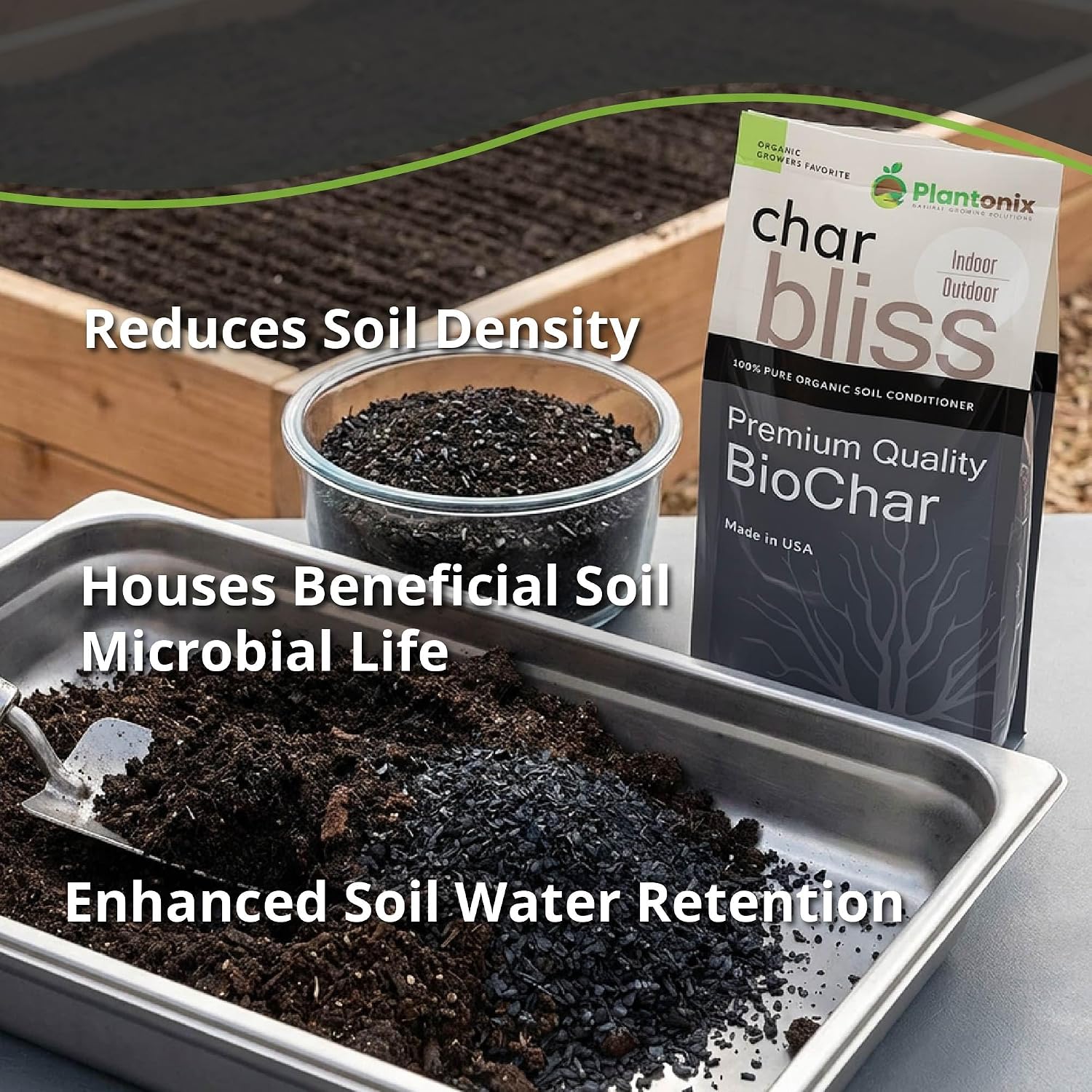 Thumbnail 4 de Plantonix Char Bliss Organic Biochar Soil Amendment, 8 Quarts, OMRI-Listed