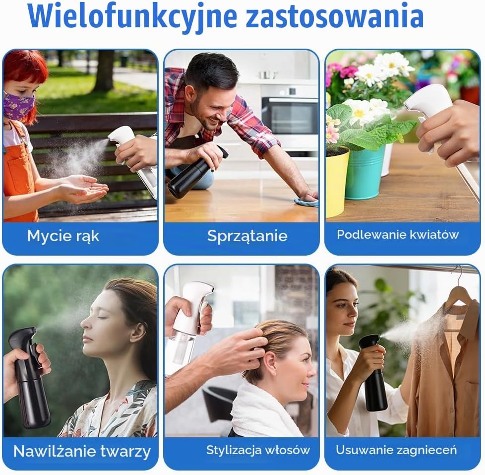 Detalle 2 de Beugo 5395945 – czarna butelka z atomizerem 200 ml, drobna mgiełka