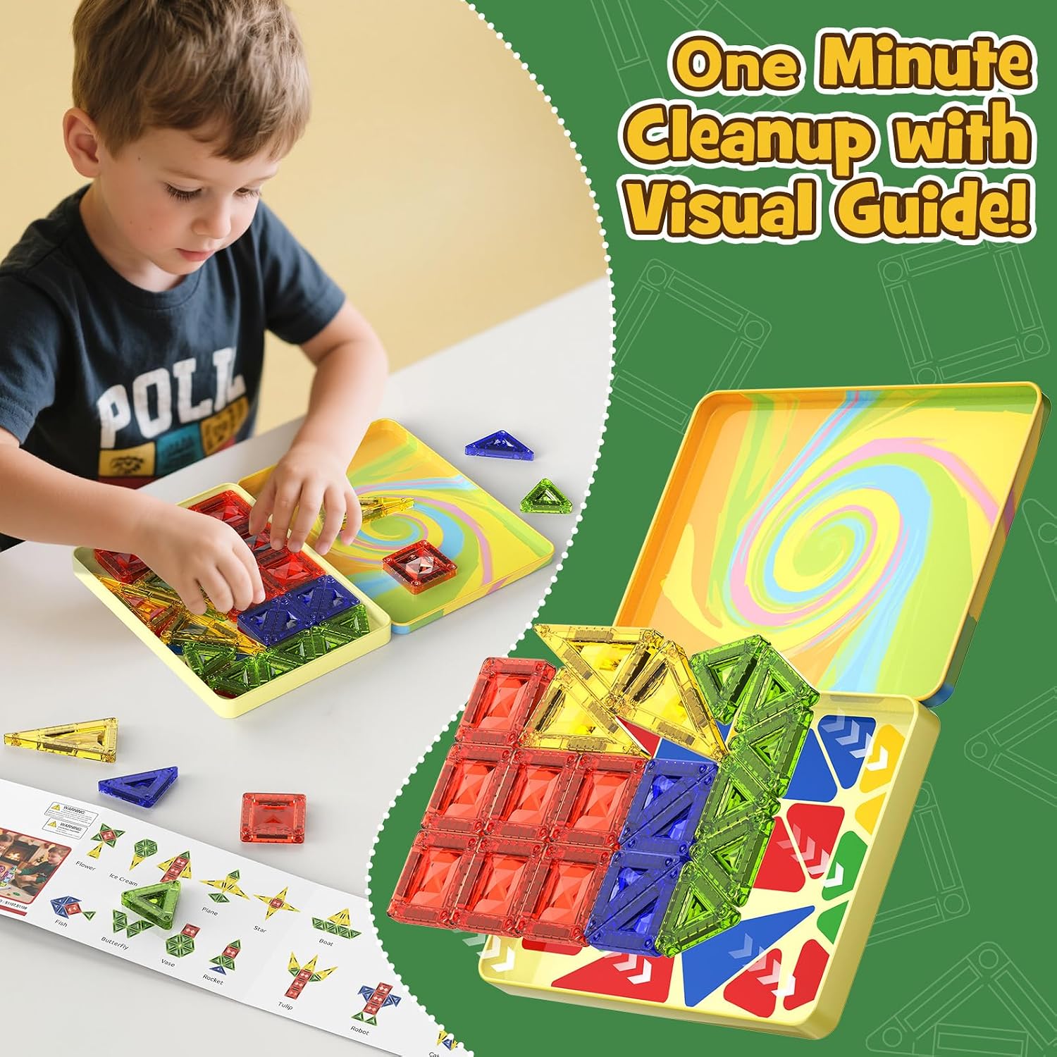 Detalle 2 de Magnetic Tiles for Kids, 40-Piece Set