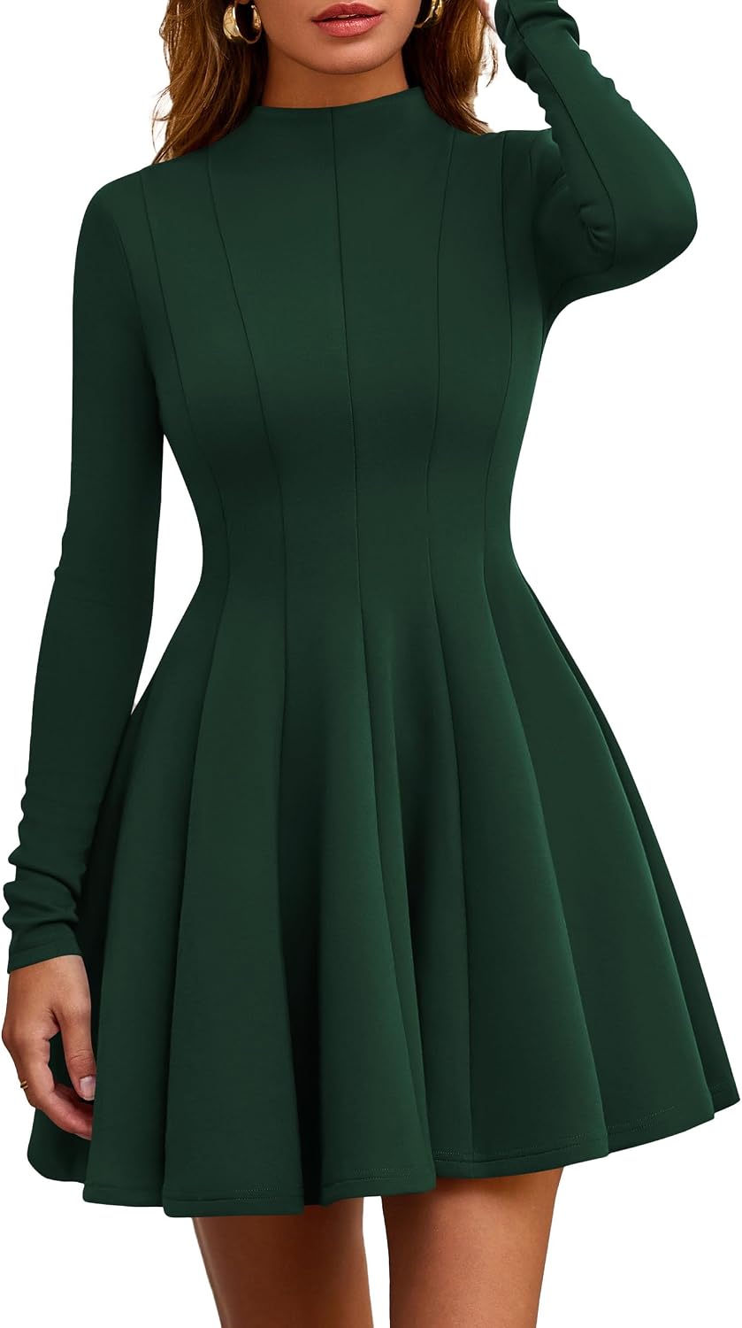 Detalle de PrettYGarden Fall Women's Long Sleeve Swing Dress