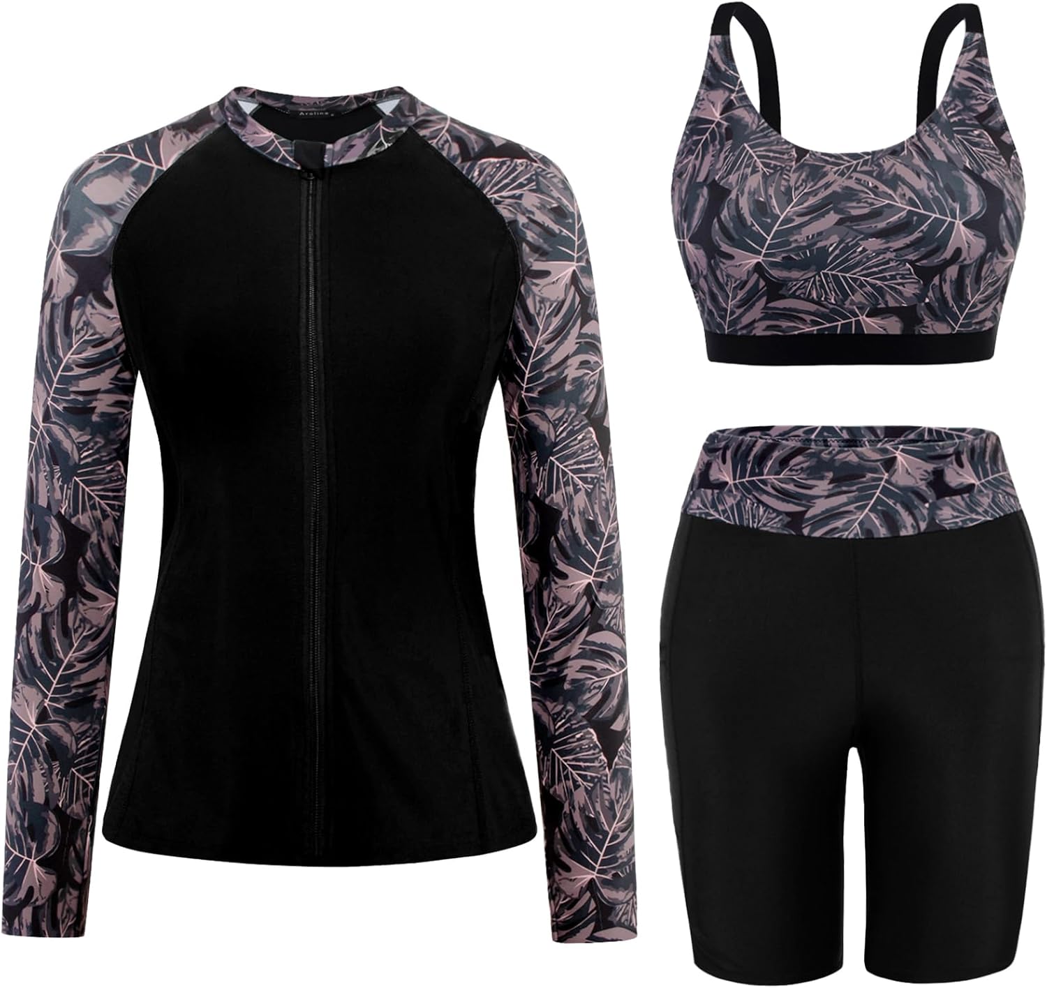 Thumbnail 5 de Arolina Women's Rash Guard Long Sleeve Swim Shirt Set with High-Waisted Shorts (2026)